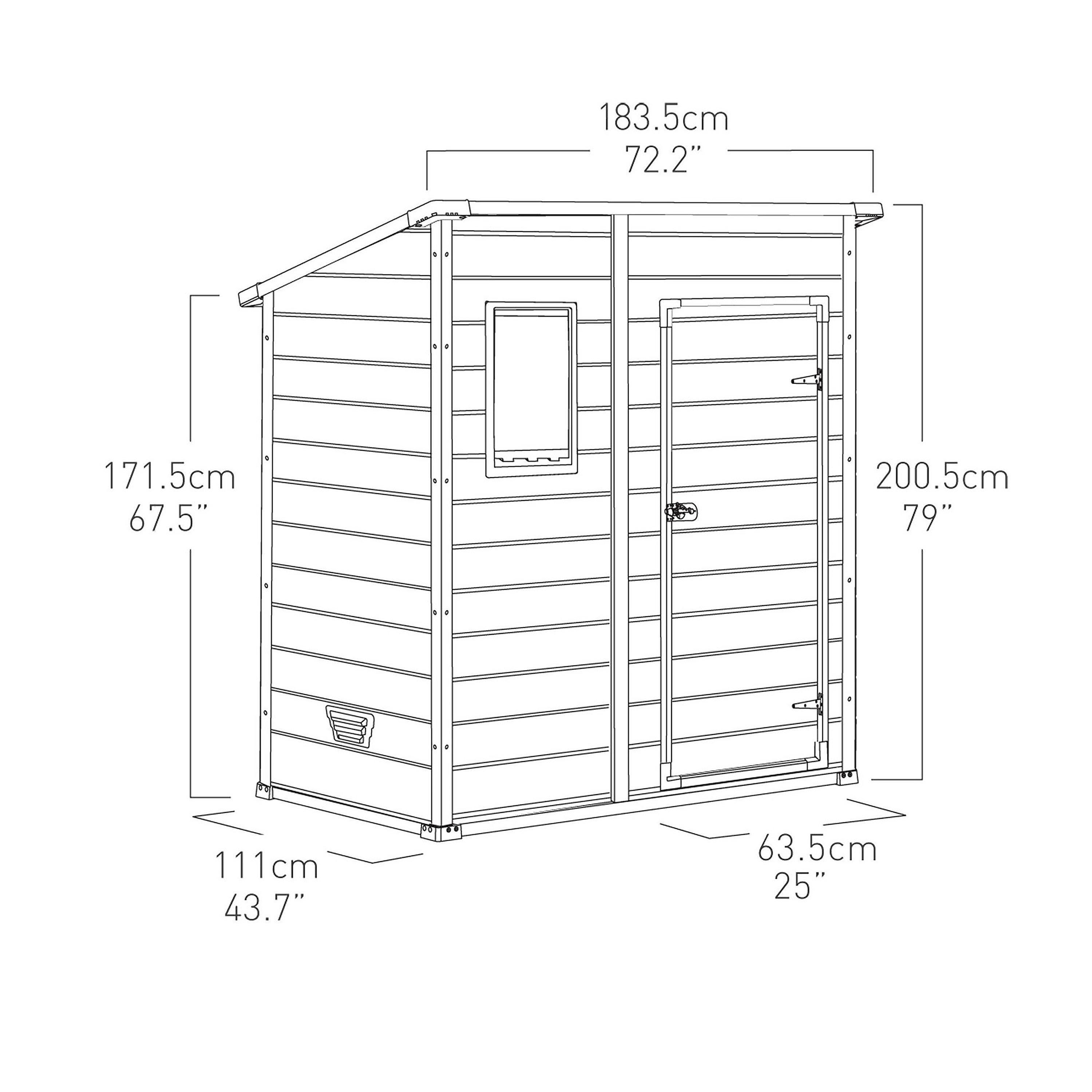 Natural - Keter - Manor 6 x 4 Pent Shed - 8