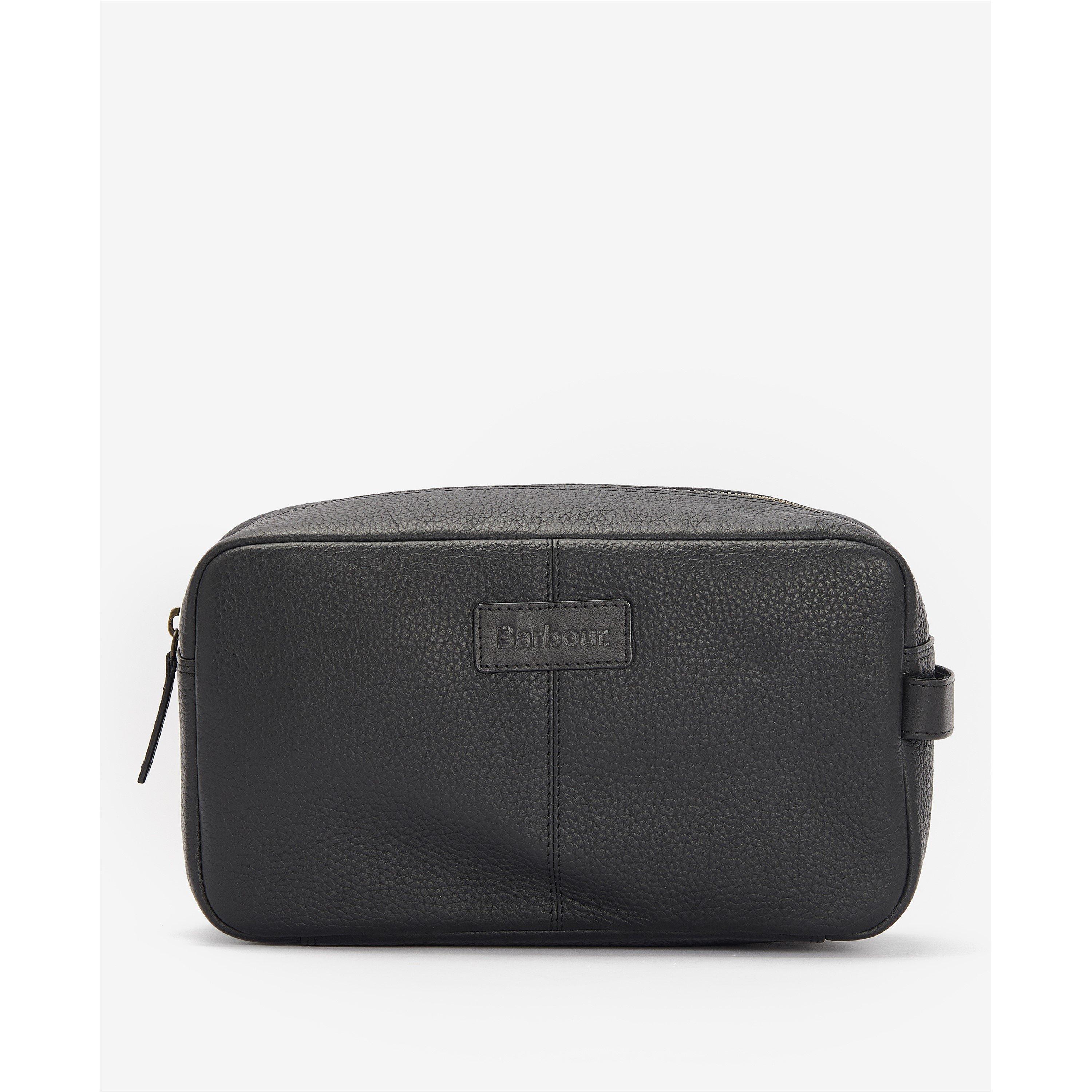 Black - Barbour - Highgate Leather Washbag - 1