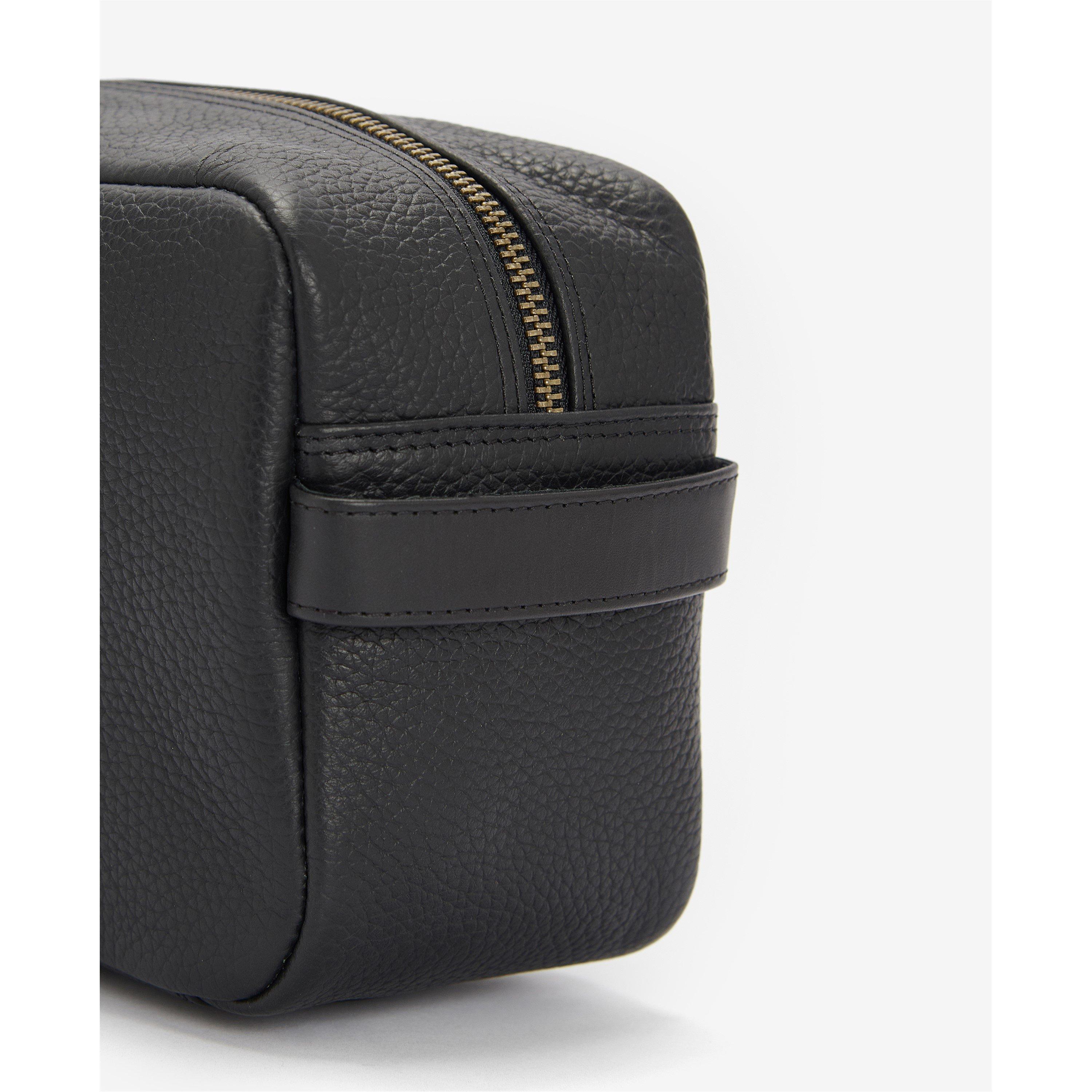 Black - Barbour - Highgate Leather Washbag - 3