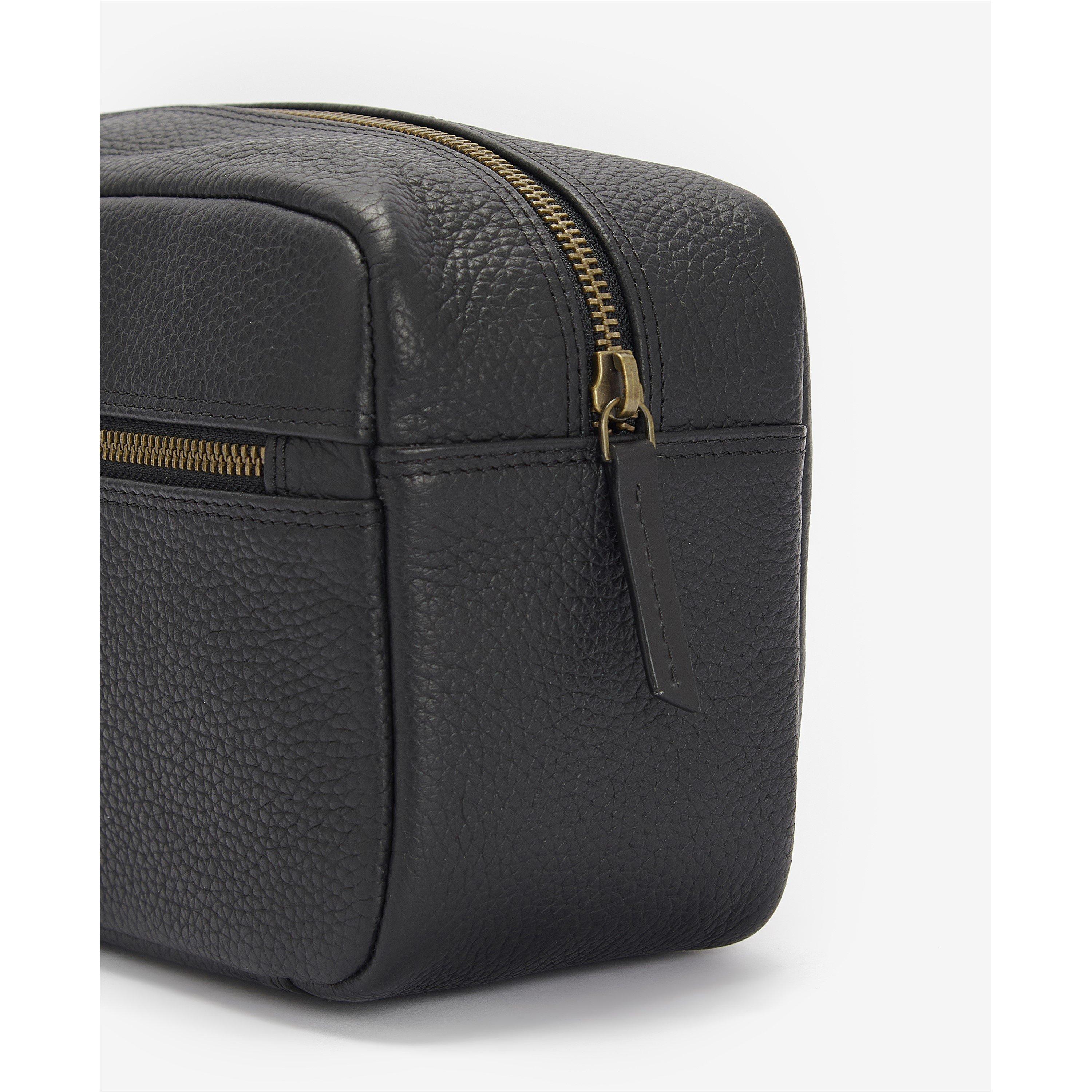 Black - Barbour - Highgate Leather Washbag - 4