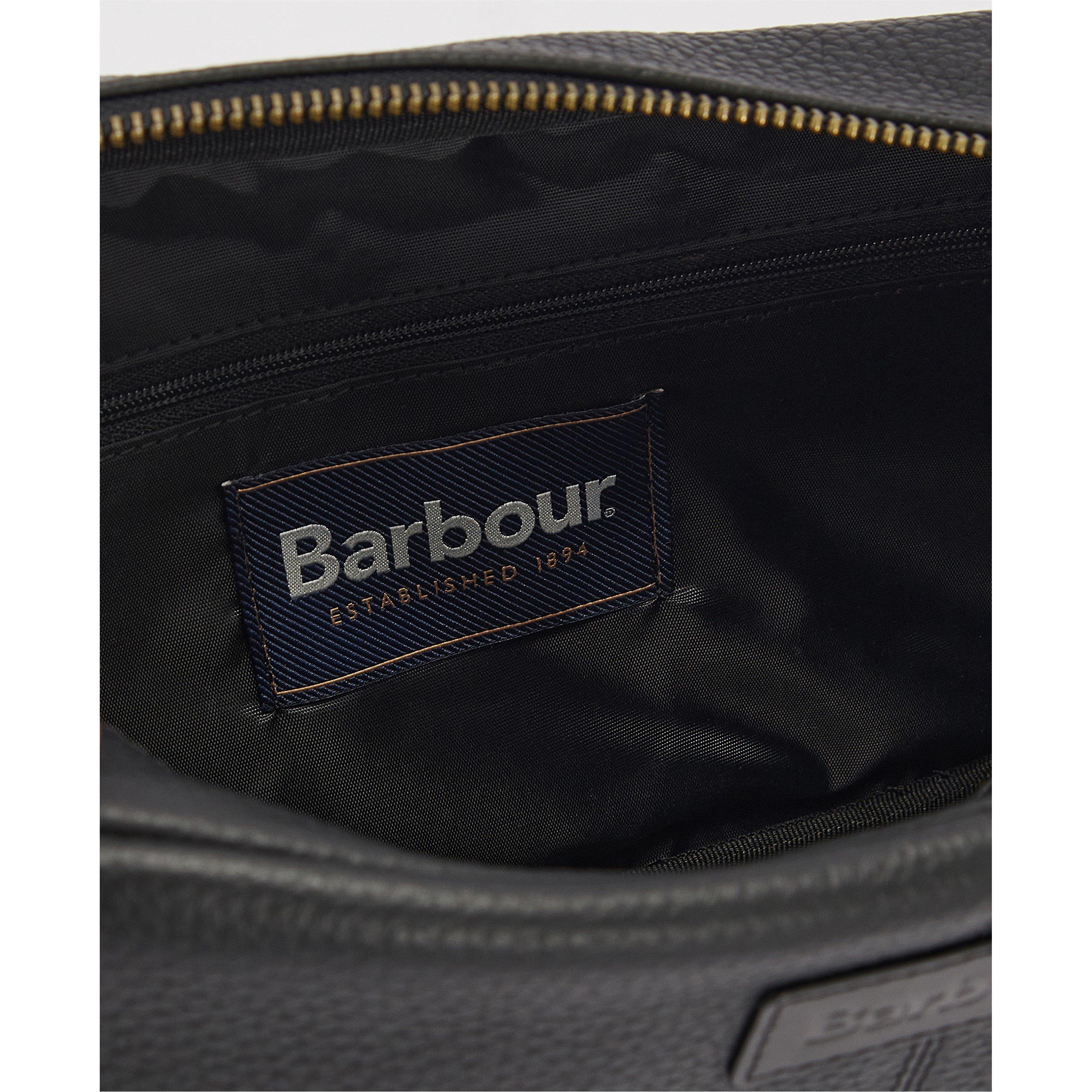 Black - Barbour - Highgate Leather Washbag - 5