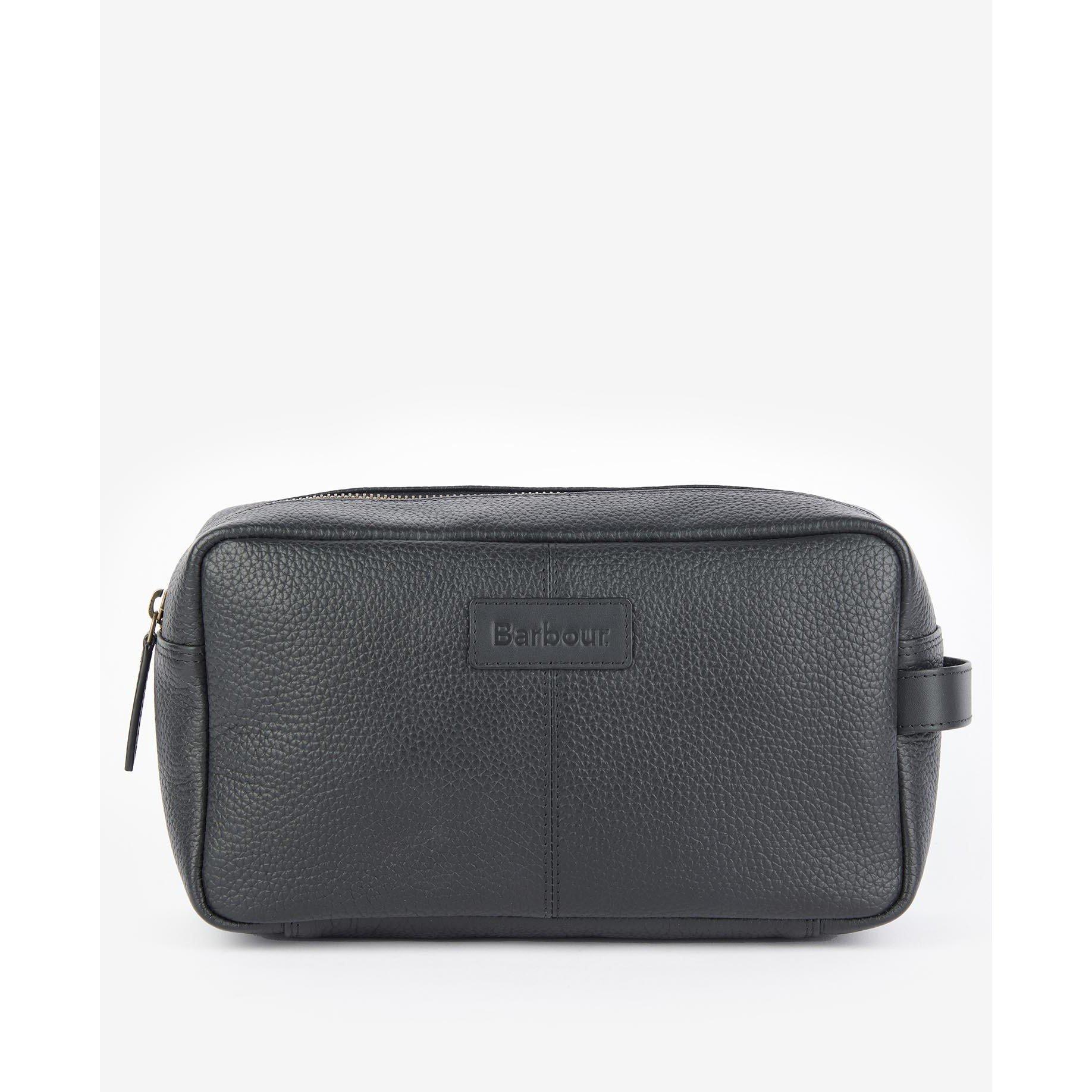 Black - Barbour - Highgate Leather Washbag - 7