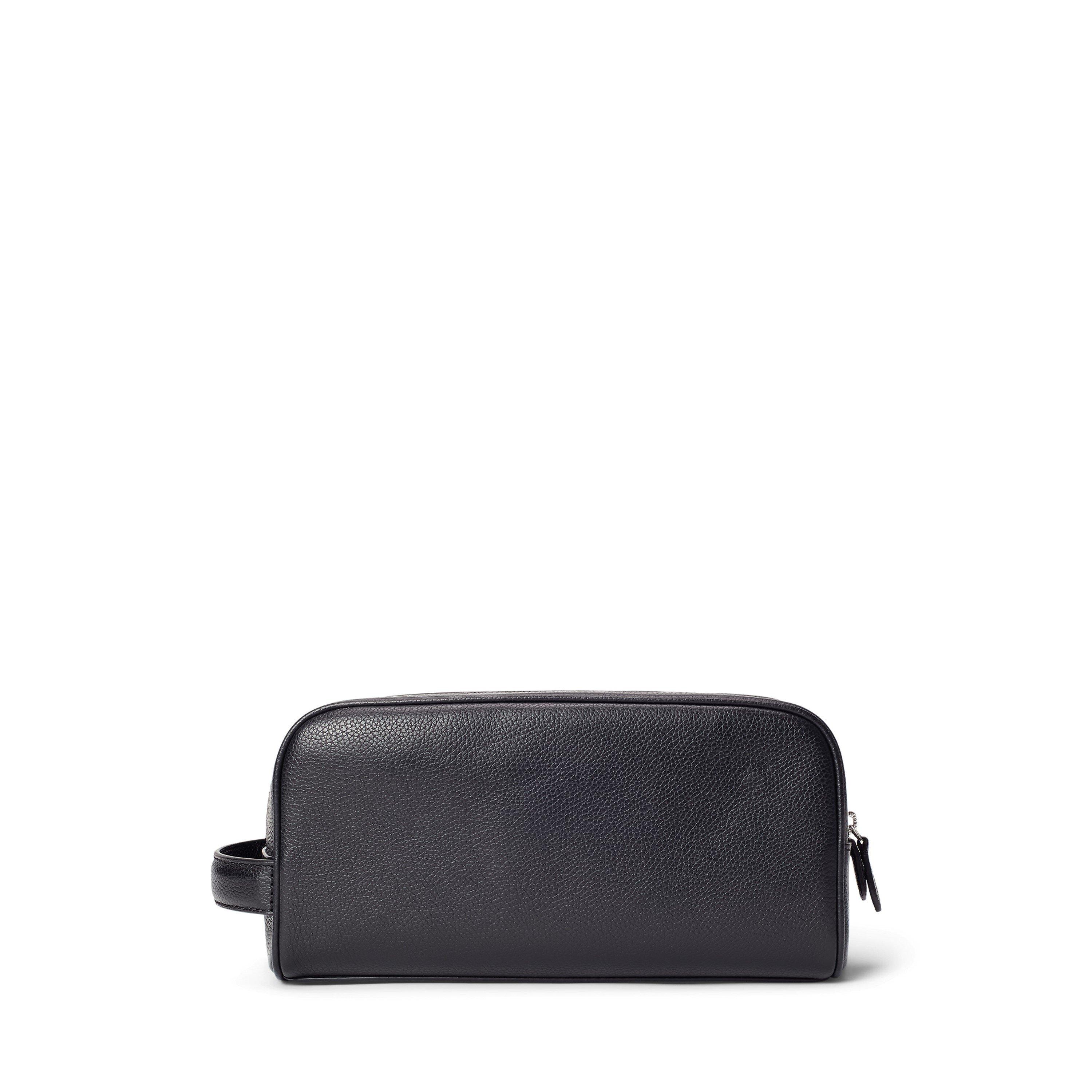 Black - Polo Ralph Lauren - Pebble Leather Wash Bag - 3