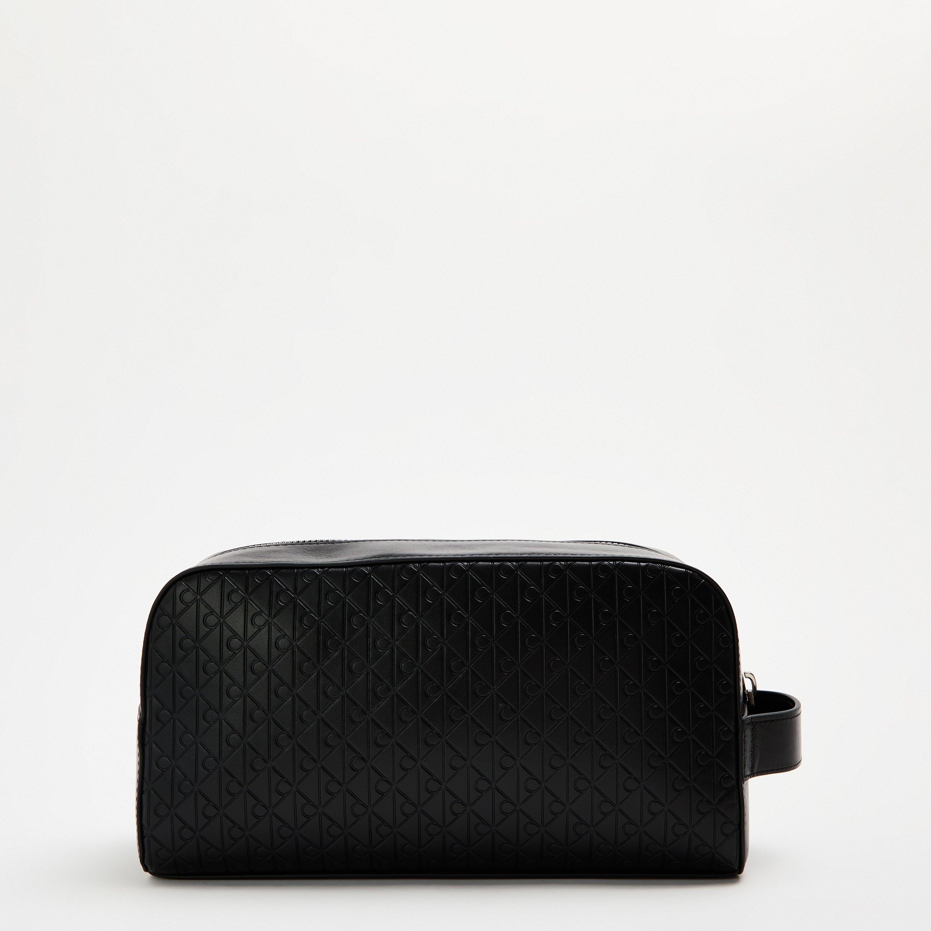 Calvin Klein Emblem Embossed Wash Bag - Black