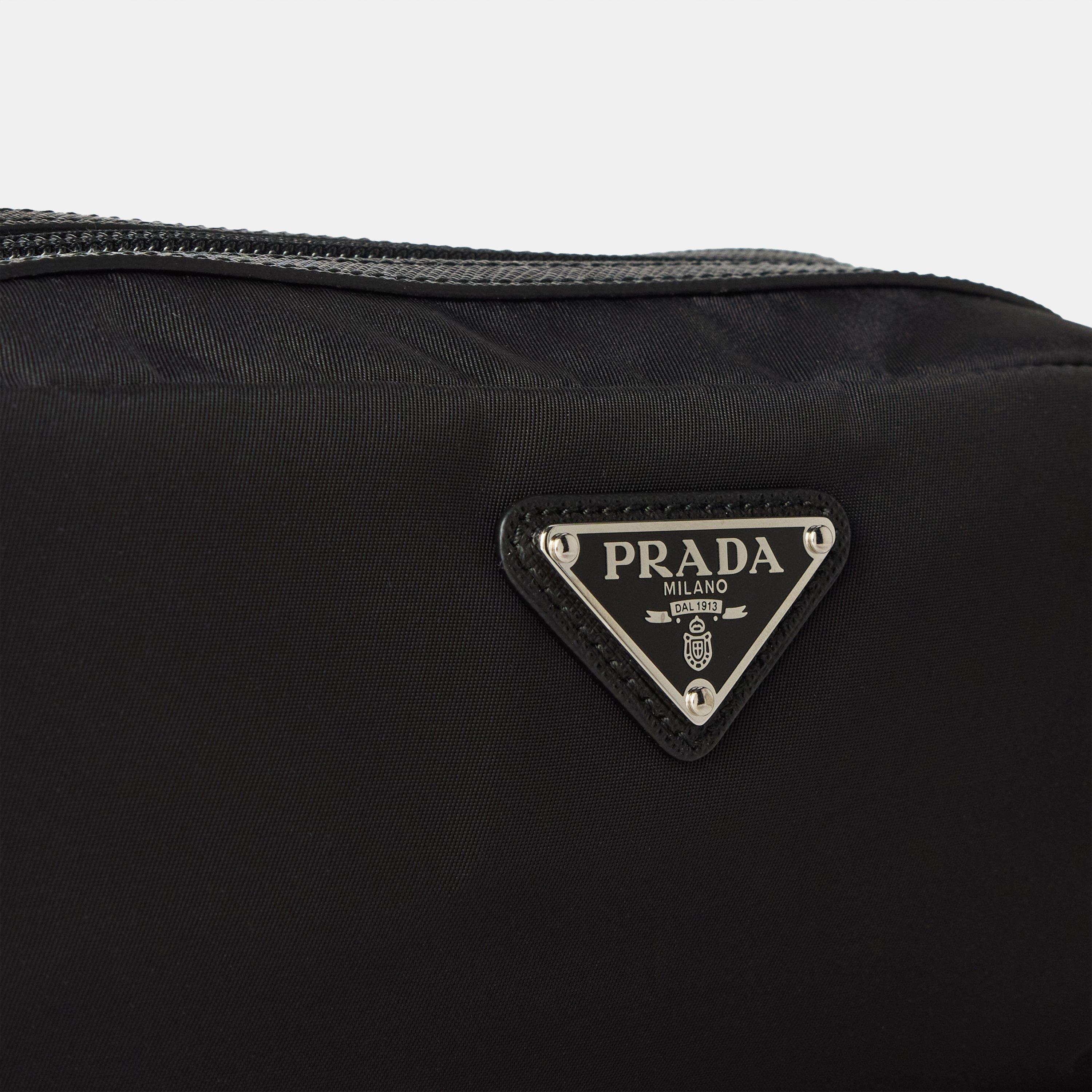 PRADA デニム　ブラック　ポーチ Prada Men's Water-Resistant Wash Bag | Flannels