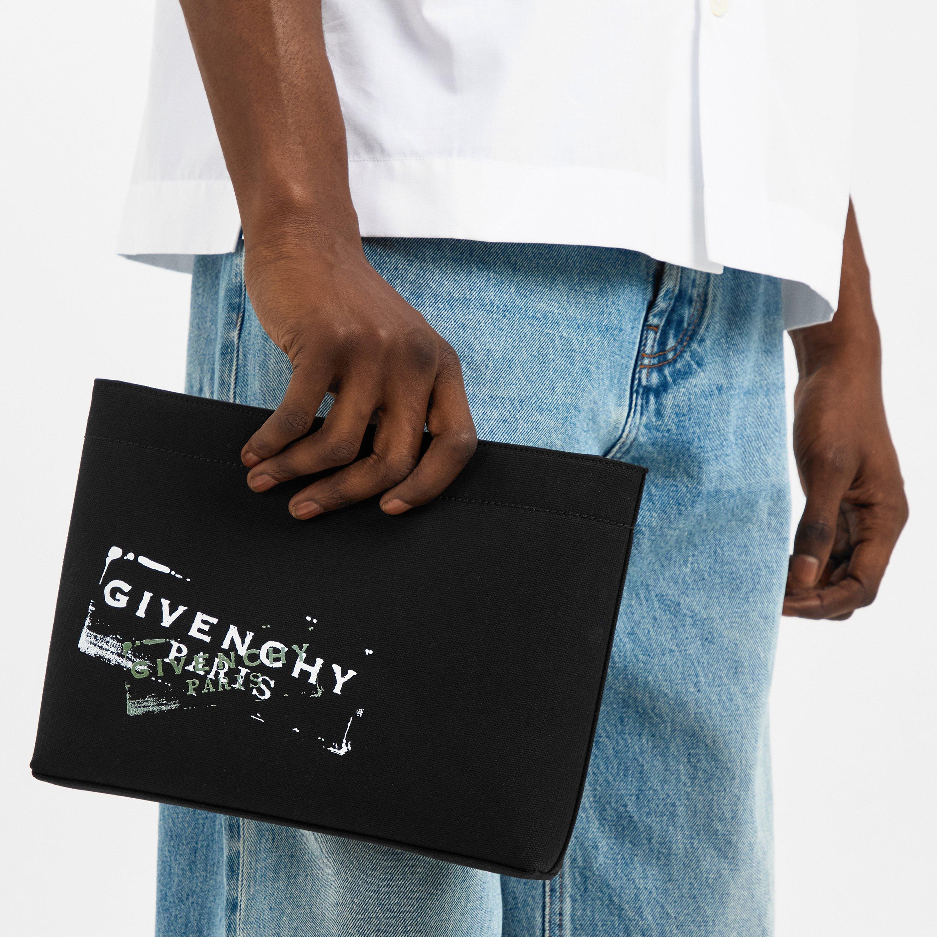 Black - GIVENCHY - Men's Canvas Wash Bag - 3