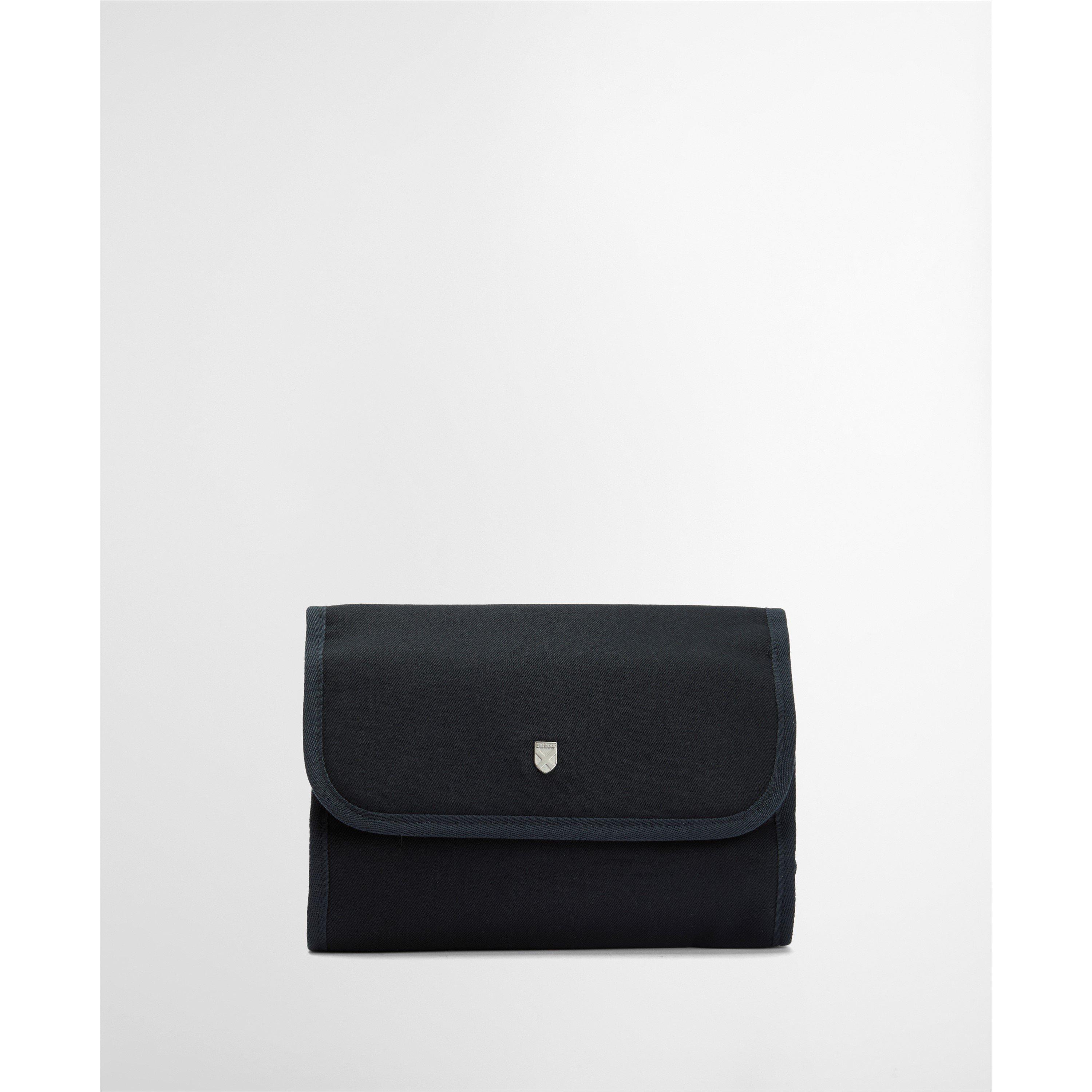 Barbour Cascade Waxed Hanging Wash Bag - Navy