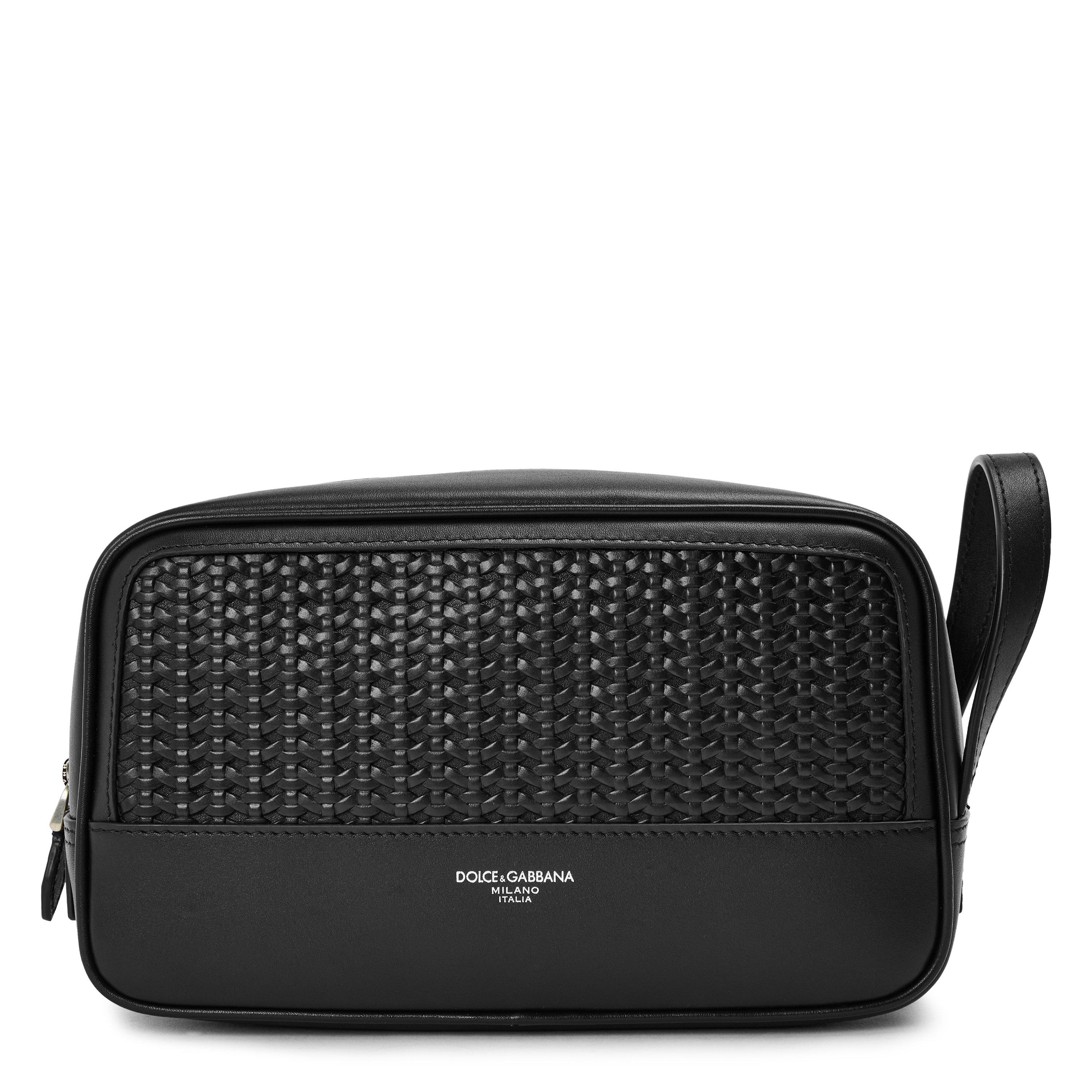 Dolce and Gabbana Men's Woven Wash Bag - Black