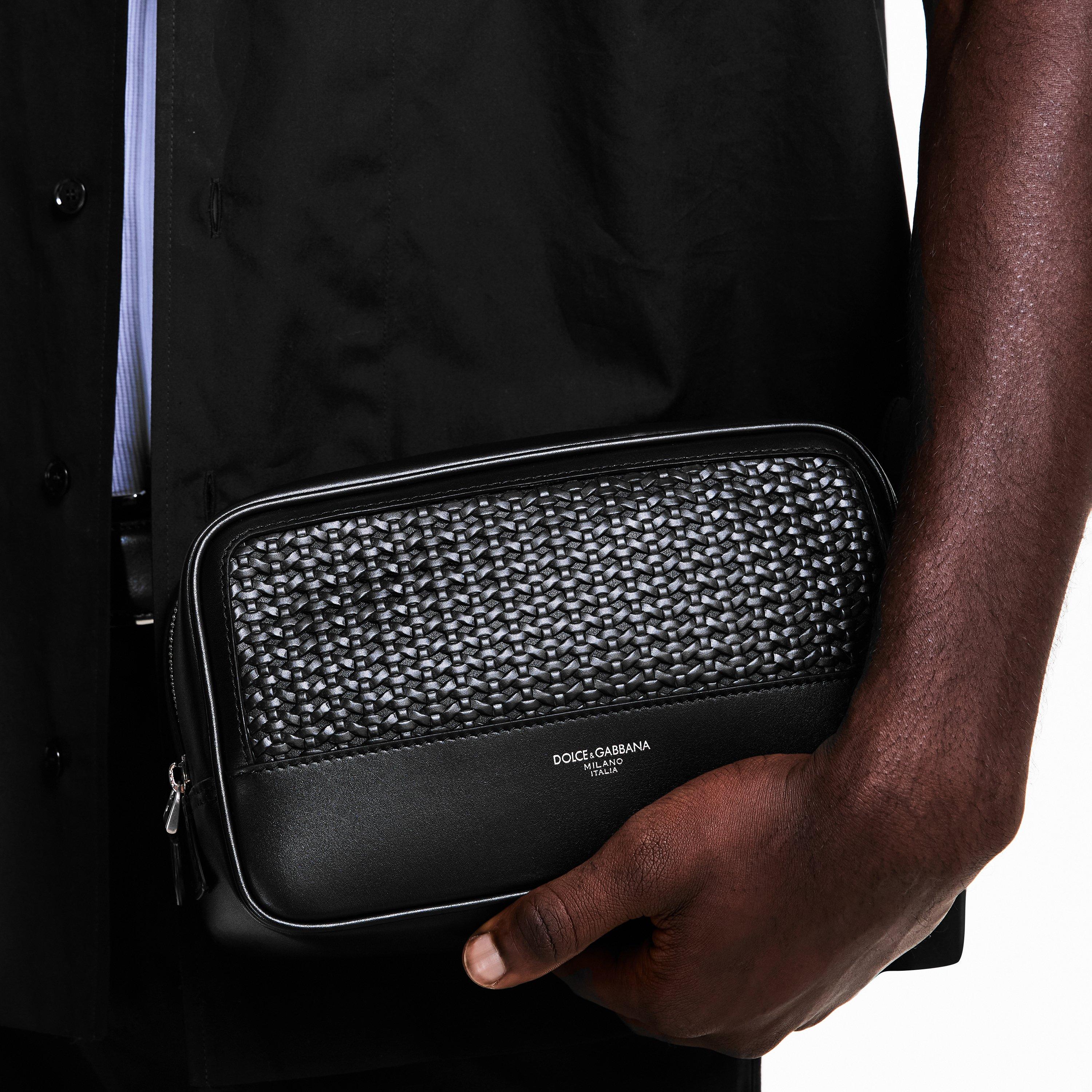 Black - Dolce and Gabbana - Men's Woven Wash Bag - 3