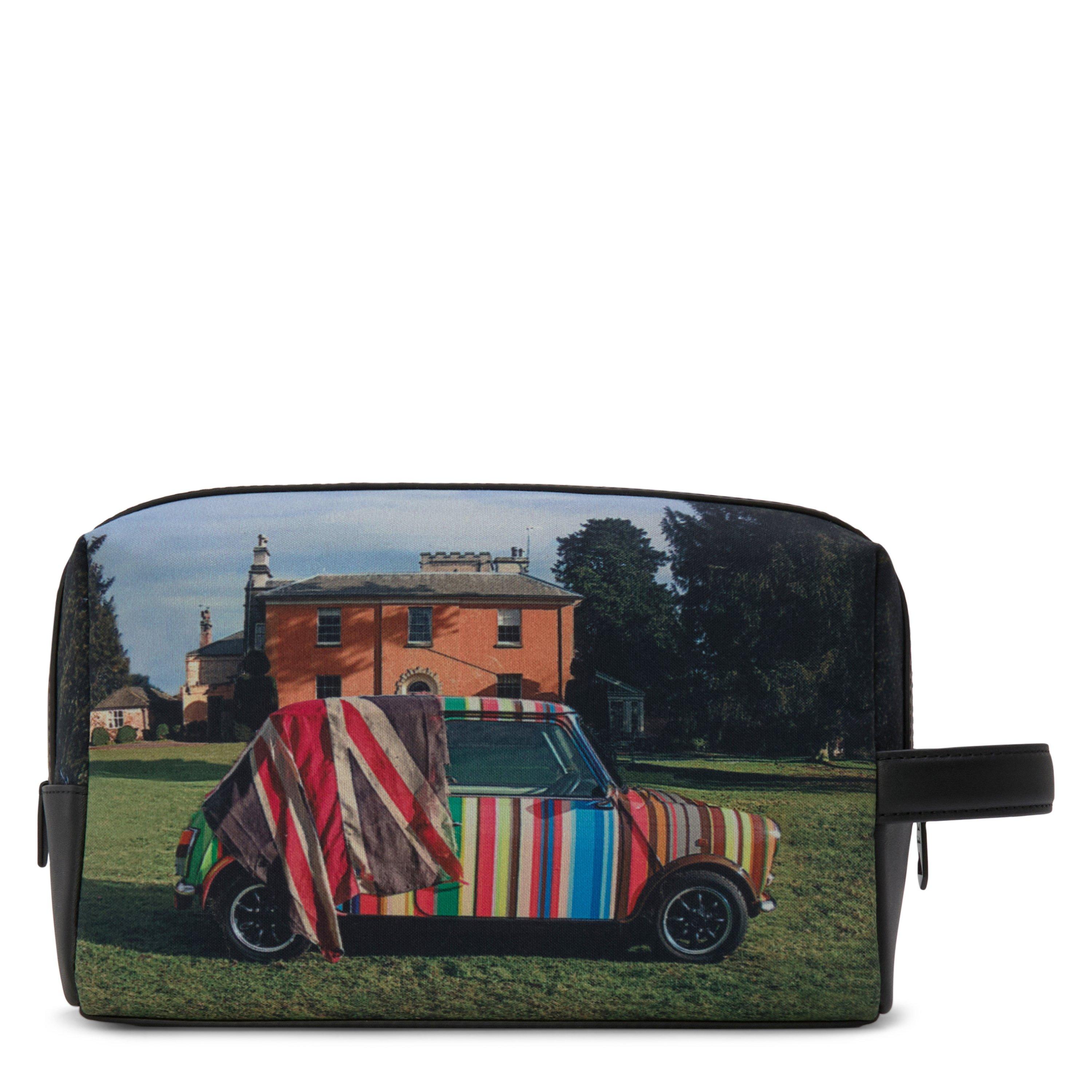 Black Mini - Paul Smith - Mini Print Leather Trim Washbag - 1