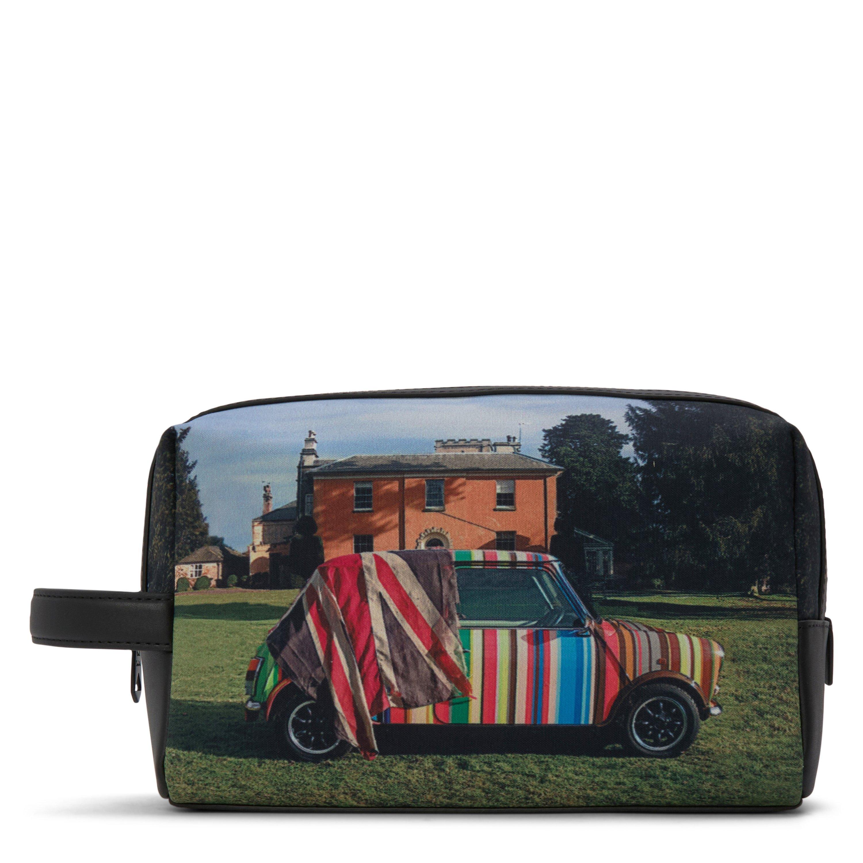 Black Mini - Paul Smith - Mini Print Leather Trim Washbag - 2