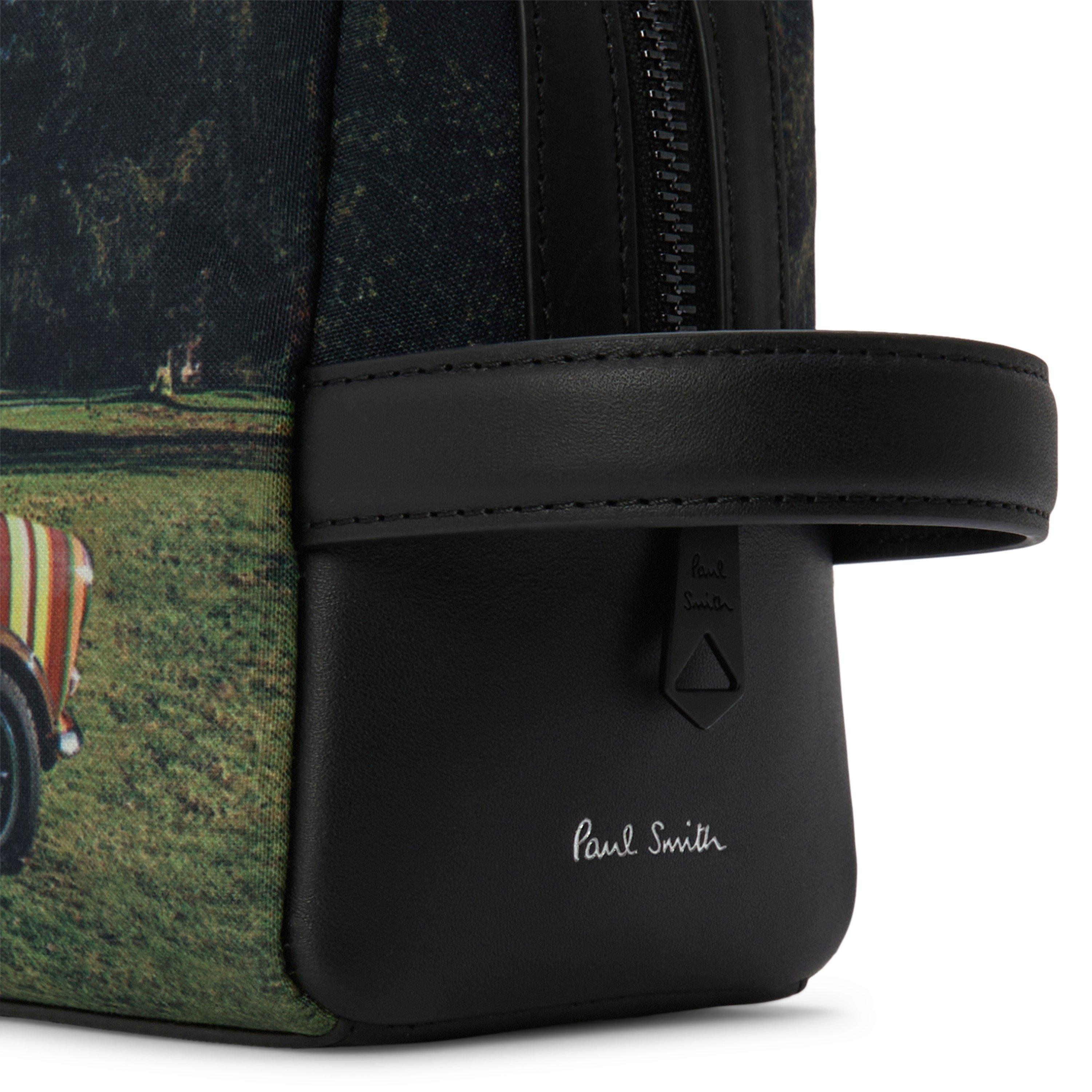 Black Mini - Paul Smith - Mini Print Leather Trim Washbag - 3