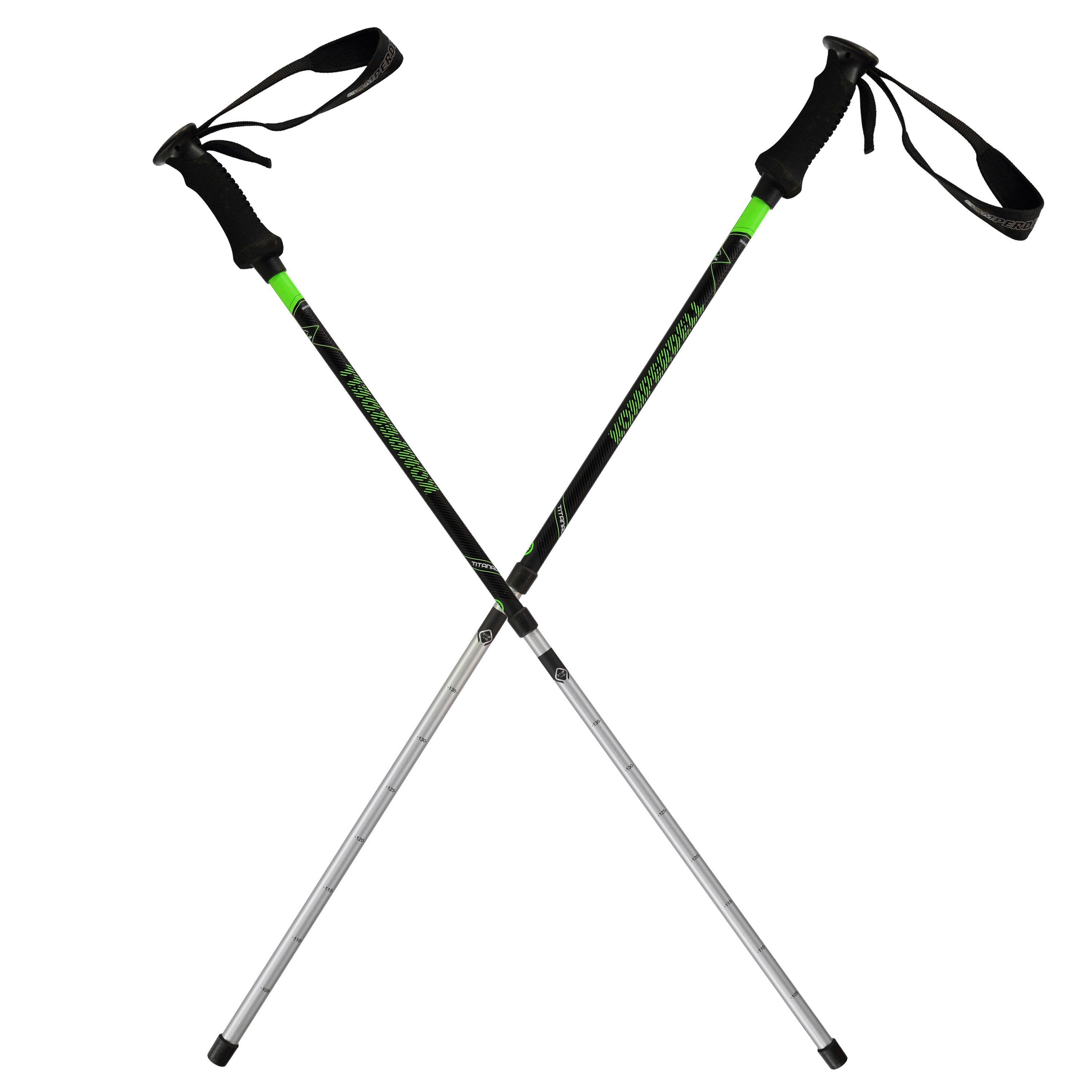 Black/Green - Komperdell - Titan TL Walking Poles Mens - 1
