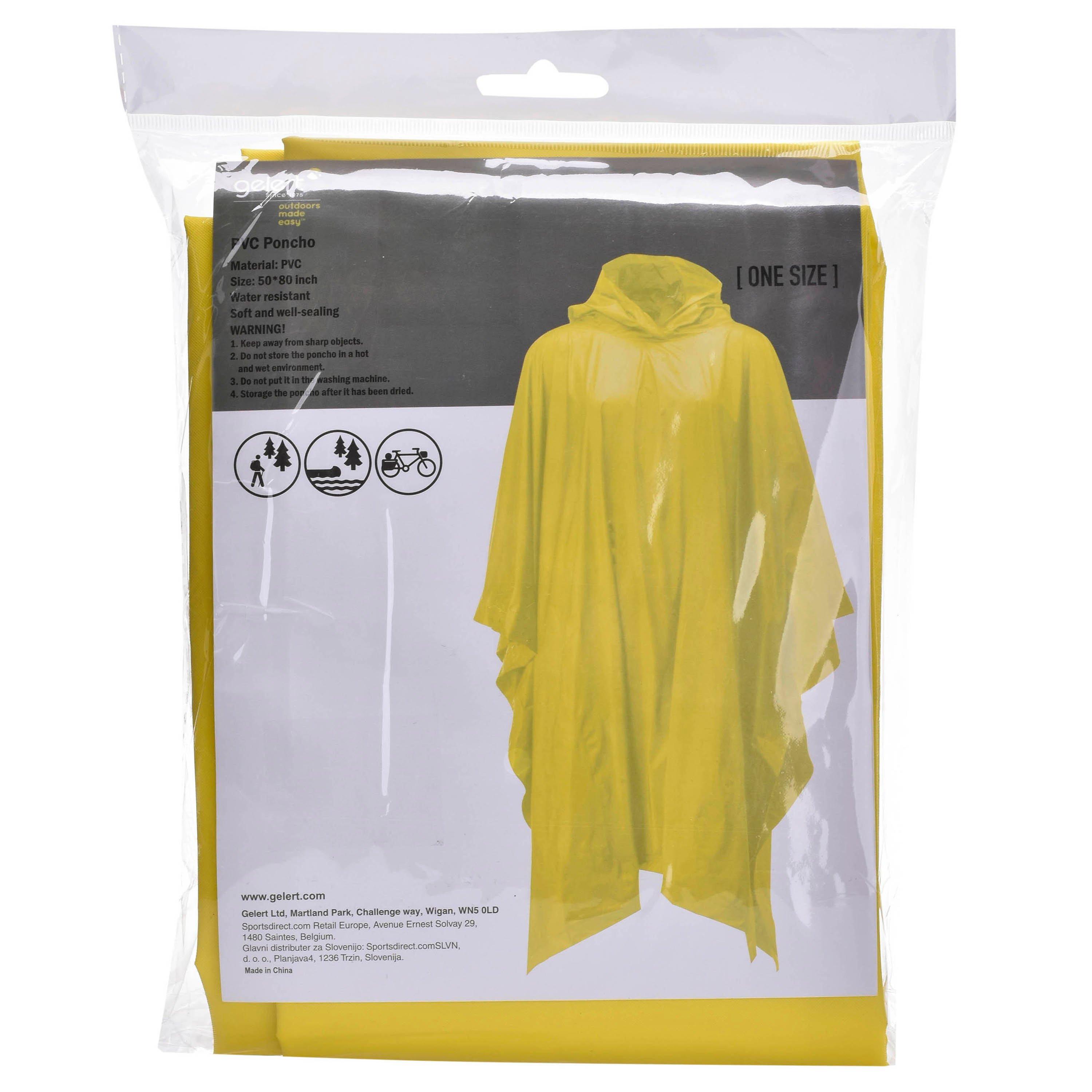 Yellow - Gelert - PVC Waterproof Hooded Ponchos