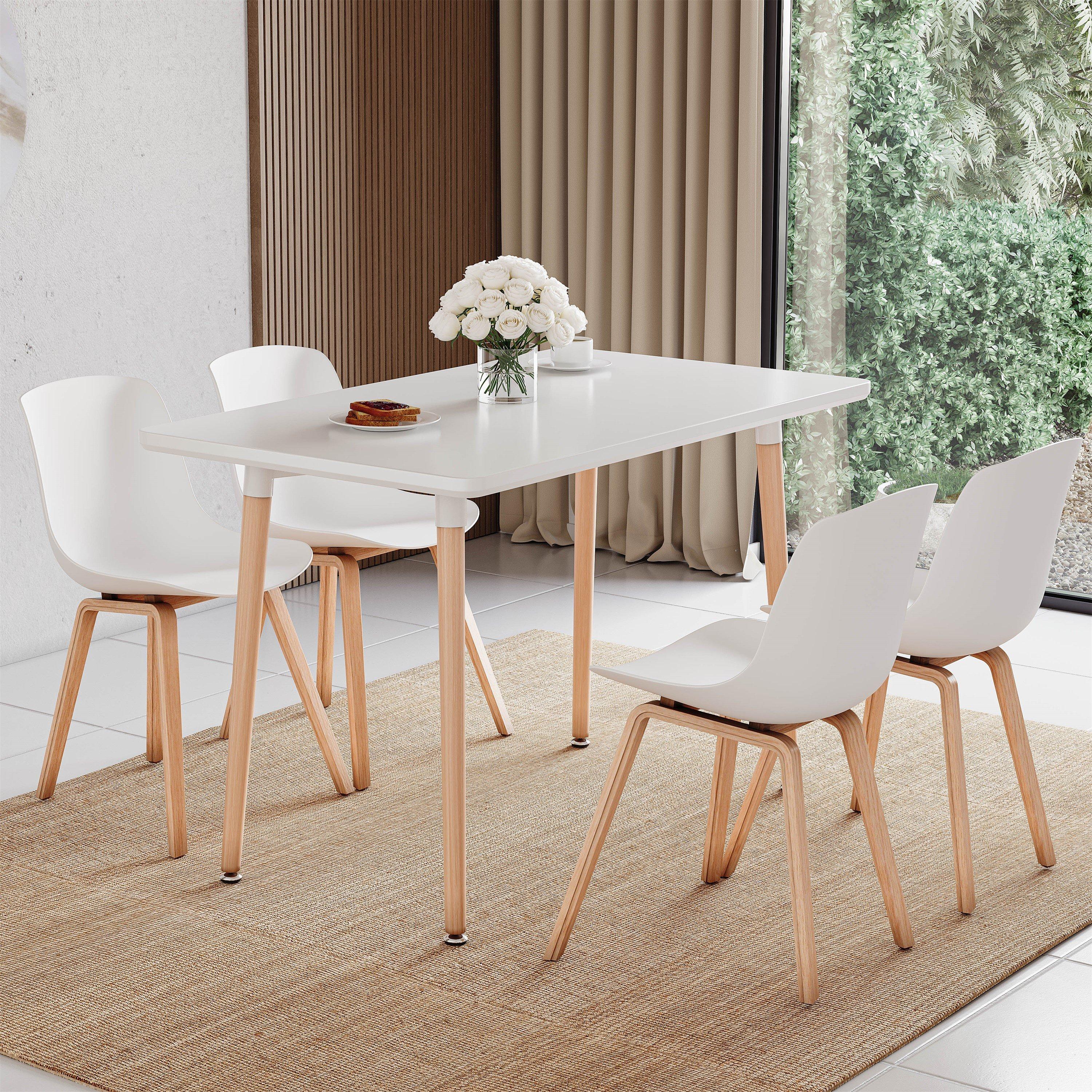 Lassic  Vida Designs Batley 4 Seater Square Dining Table - White - 4 Seater