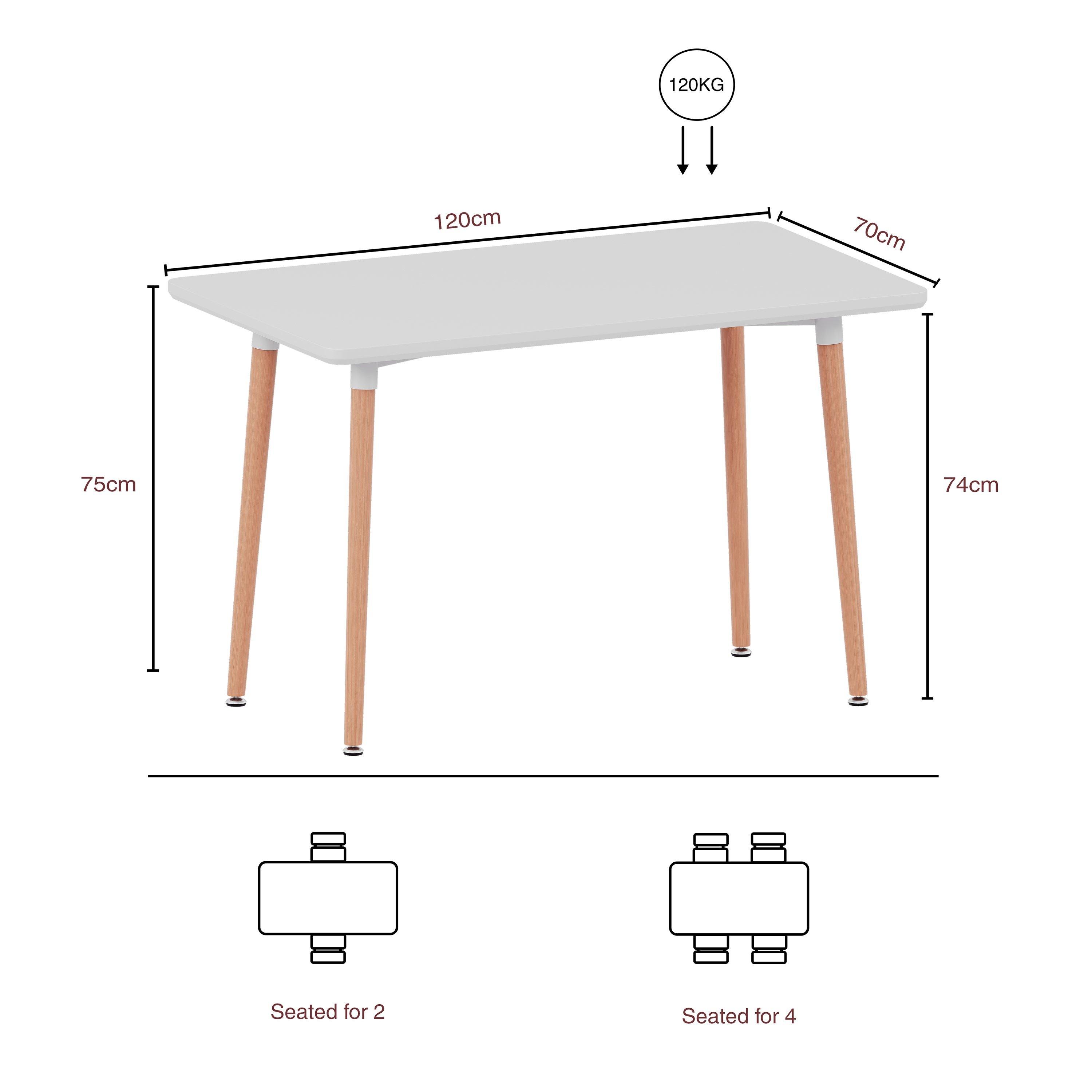 White - Lassic - Vida Designs Batley 4 Seater Square Dining Table - 2