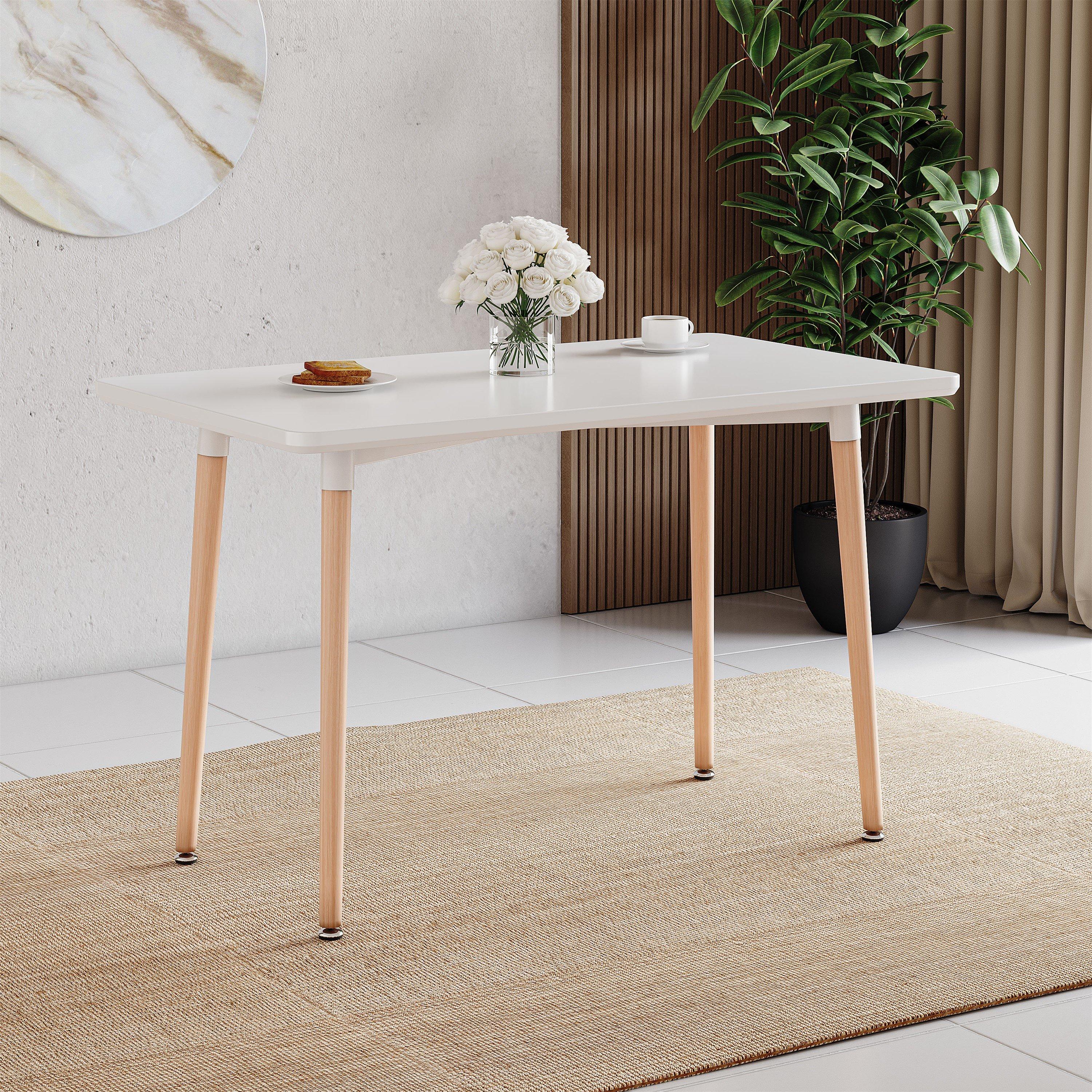 White - Lassic - Vida Designs Batley 4 Seater Square Dining Table - 4