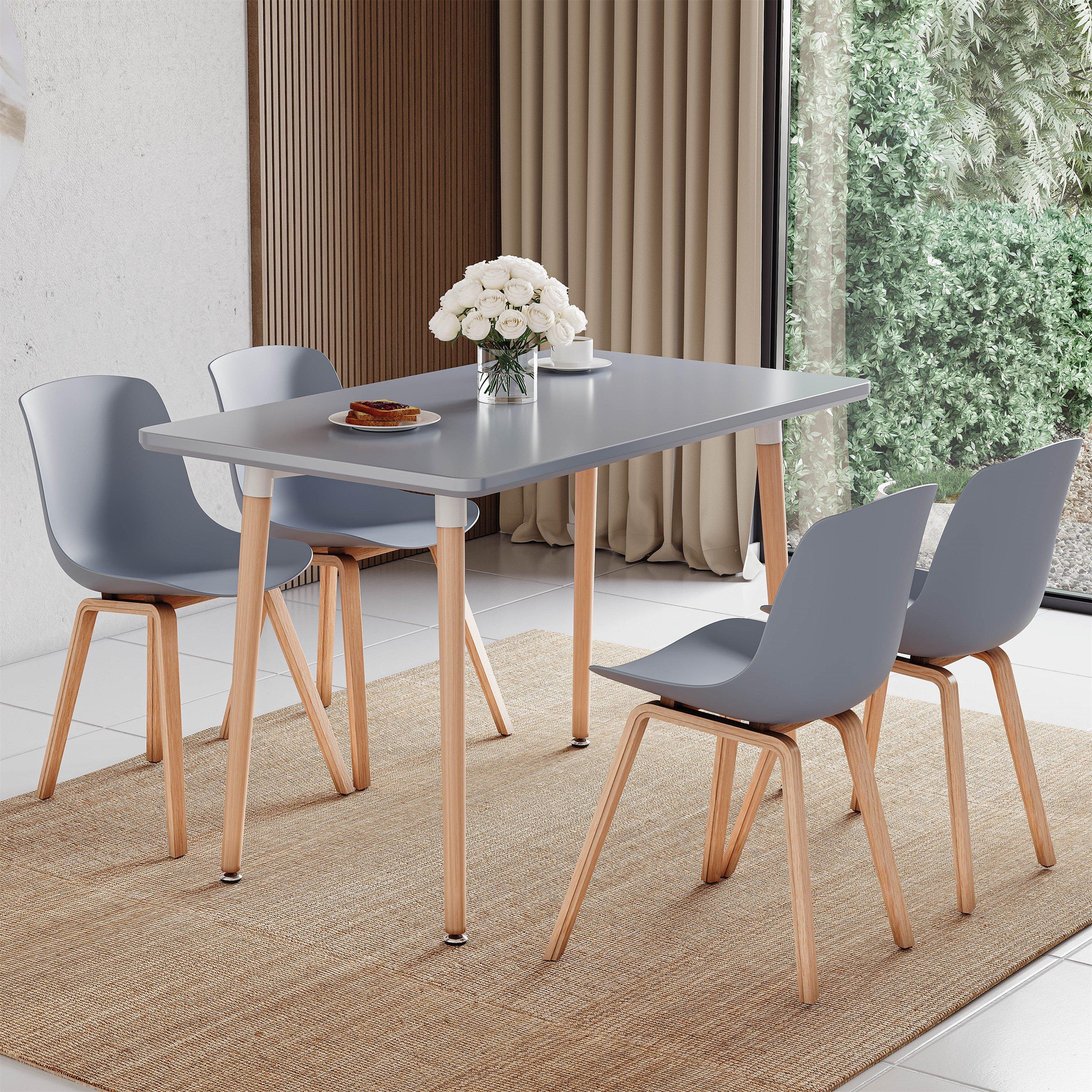 Lassic  Vida Designs Batley 4 Seater Square Dining Table - Grey - 4 Seater