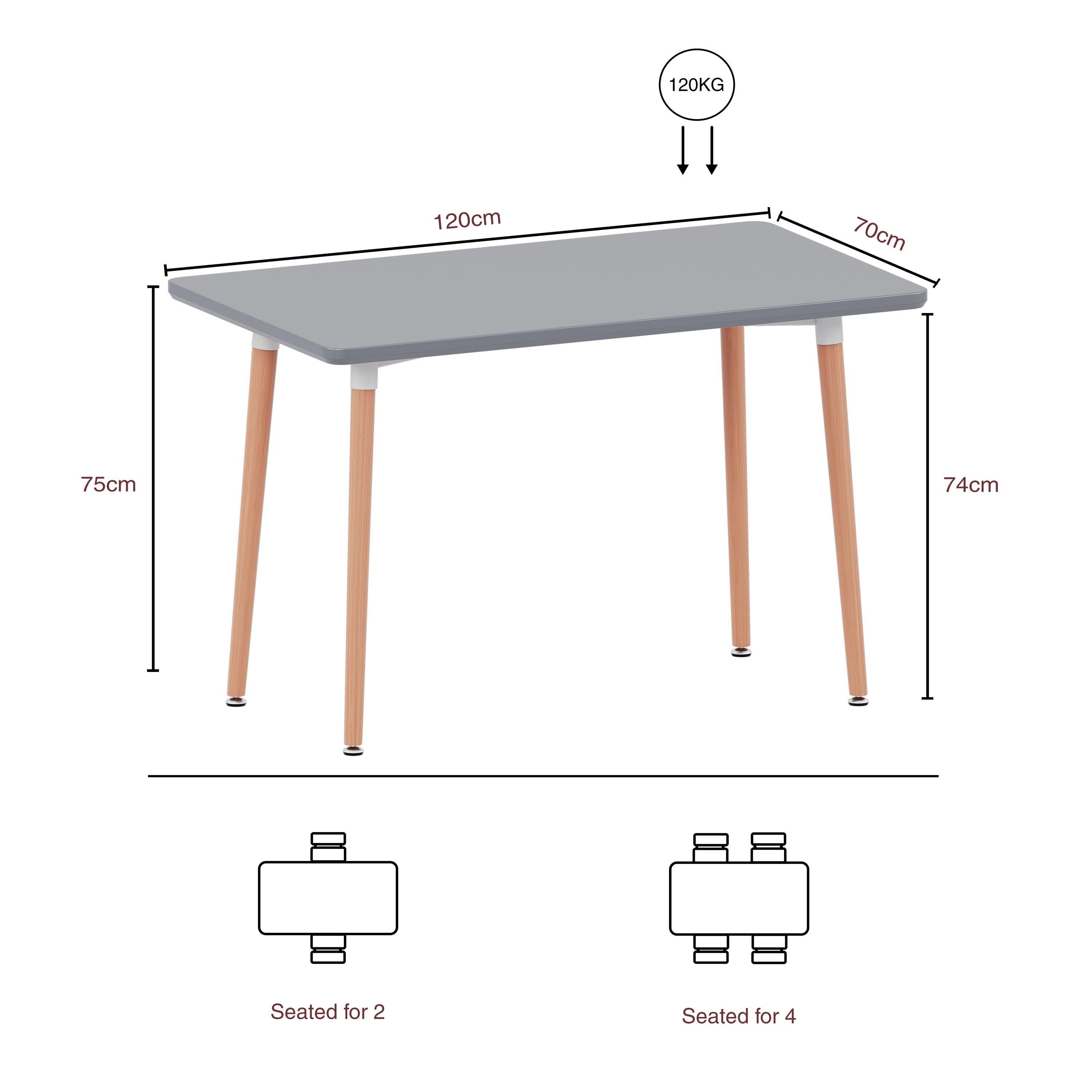 Grey - Lassic - Vida Designs Batley 4 Seater Square Dining Table - 2