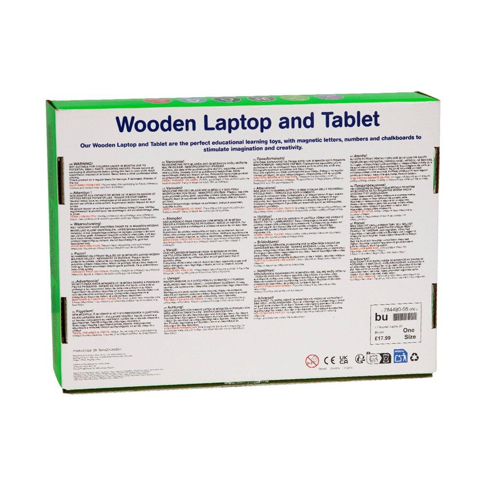 Brown - Tooky Toy - Wooden Laptop and Tablet Set - 6