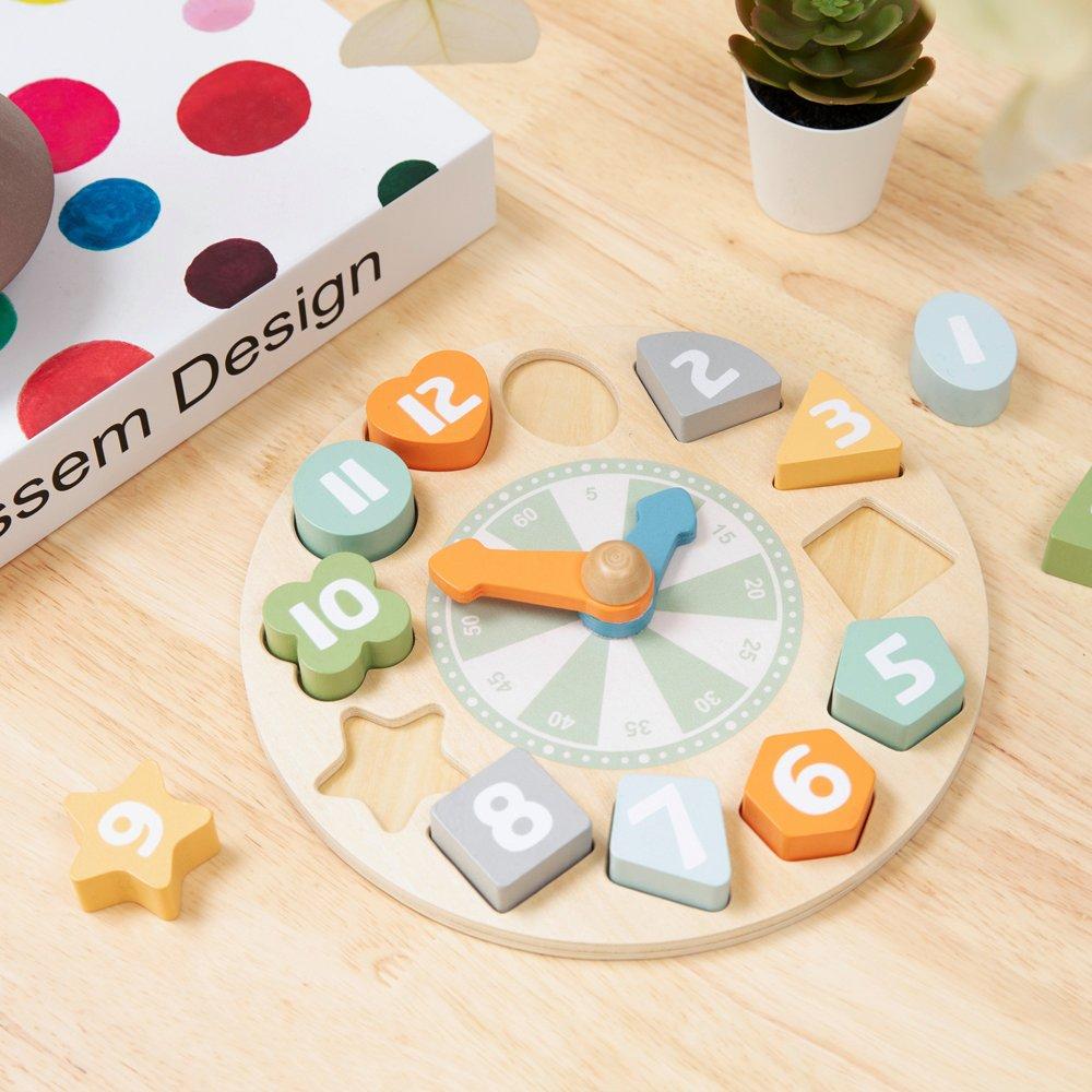 Multi - Tooky Toy - Wooden Clock Puzzle - 4