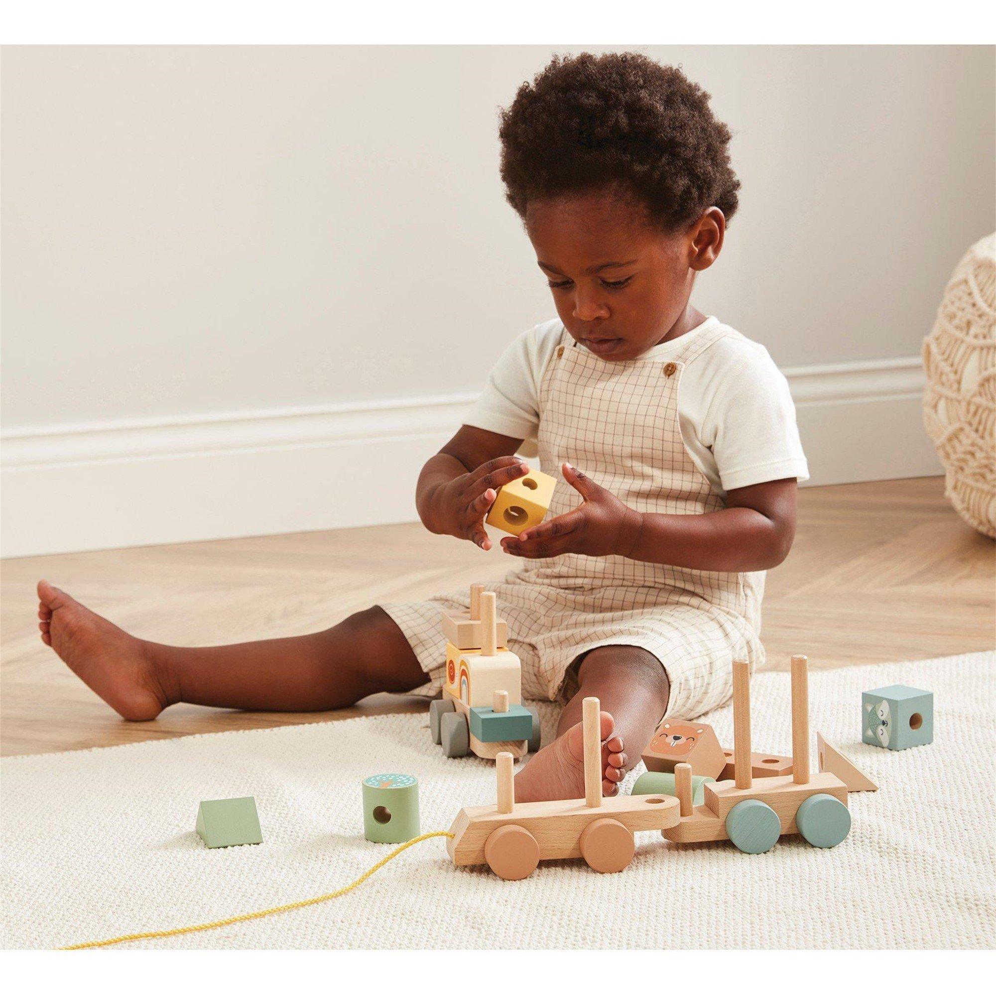 Multi - Tooky Toy - Wooden Pull Along Train - 3