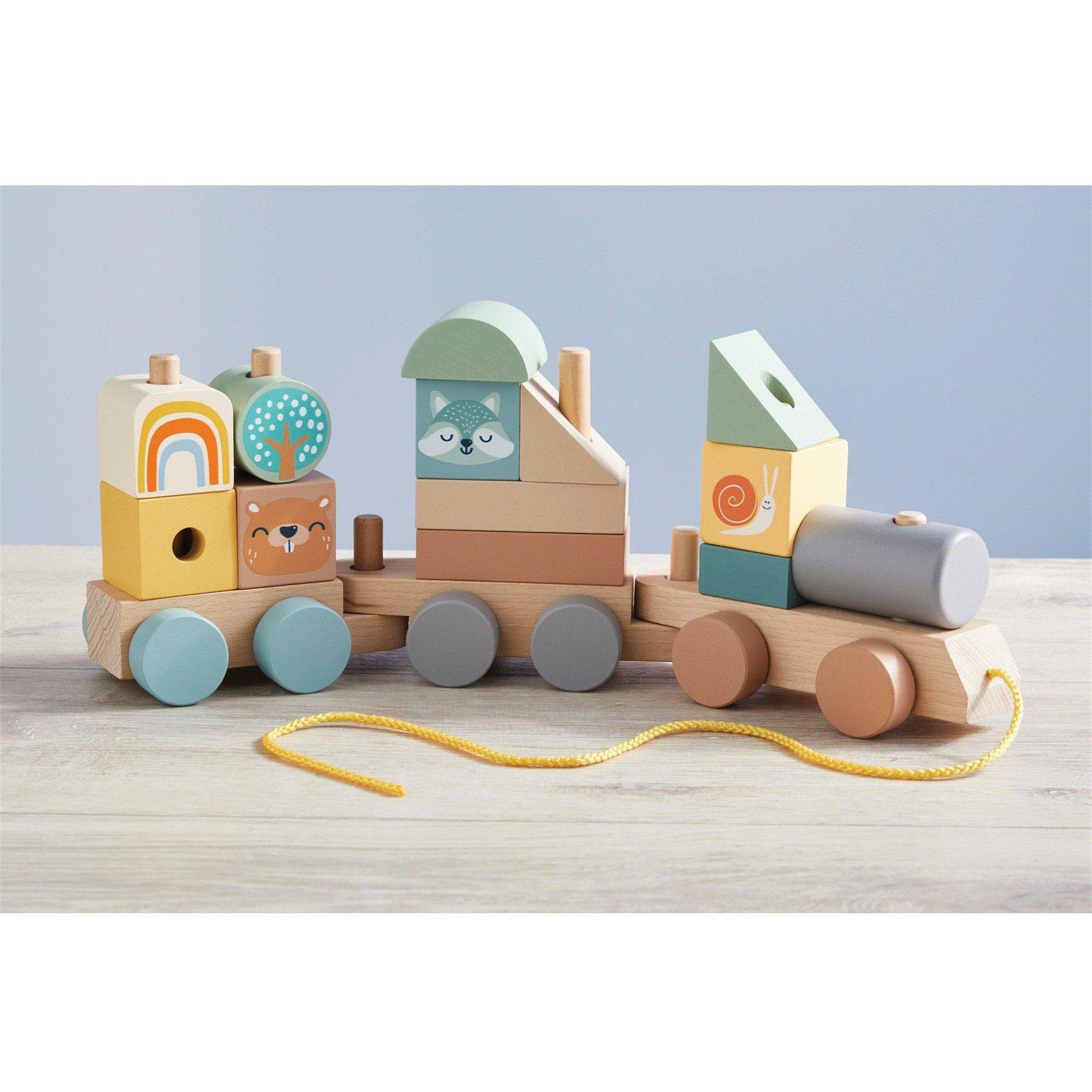 Multi - Tooky Toy - Wooden Pull Along Train - 4
