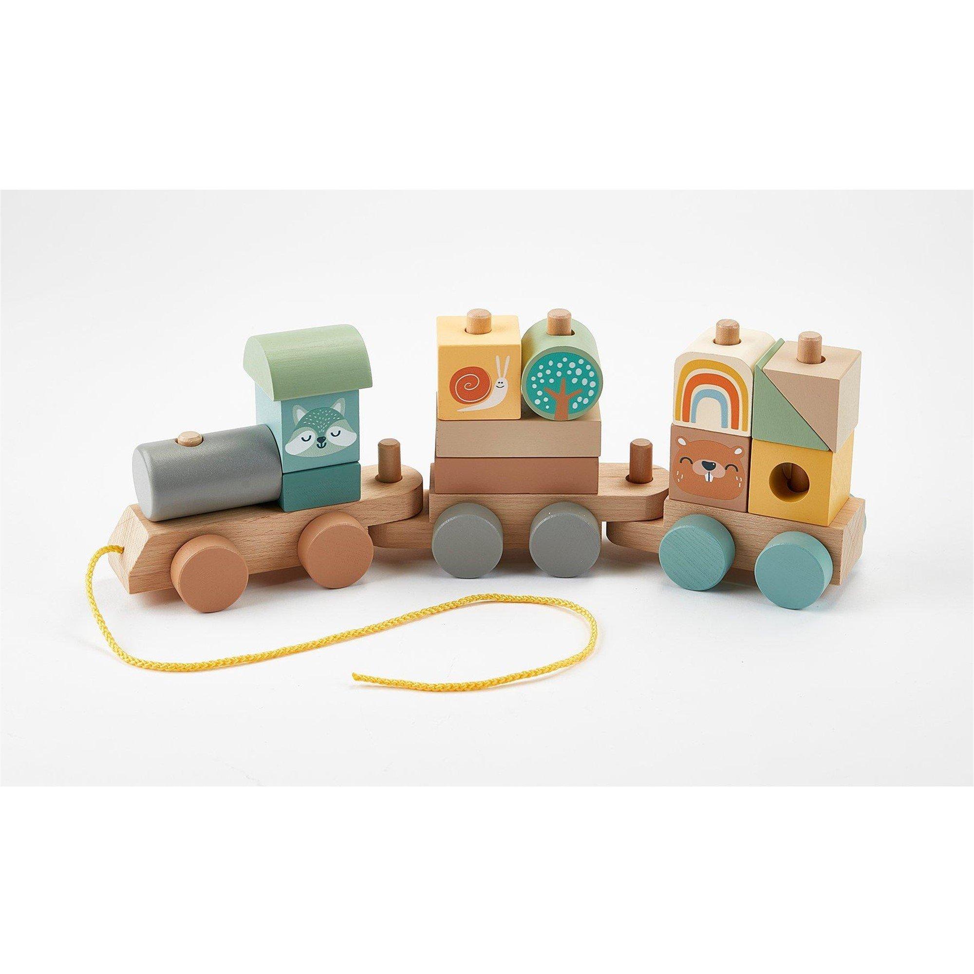 Multi - Tooky Toy - Wooden Pull Along Train - 6