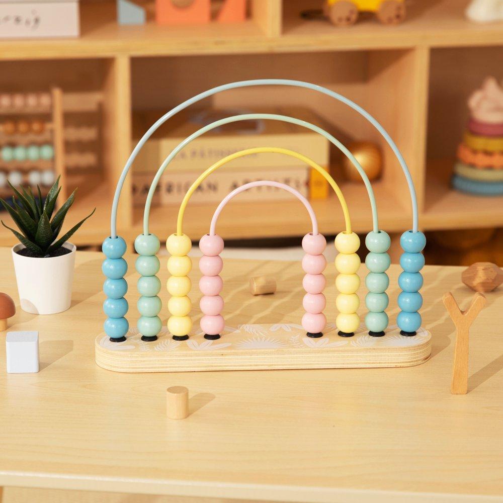 Natural - Tooky Toy - Wooden Rainbow Abacus - 2