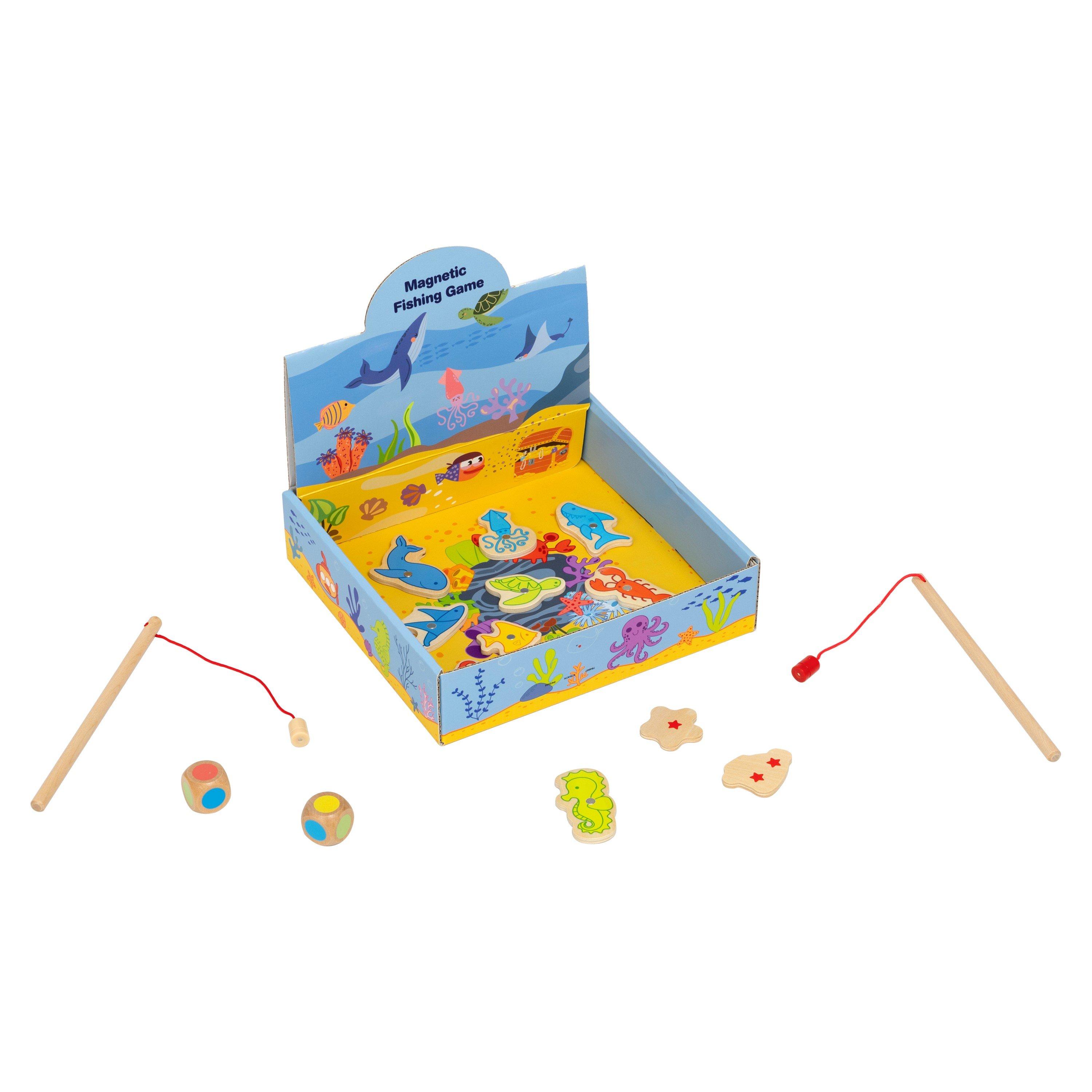 Tooky Toy  Infant Wooden Fishing Game - Blue