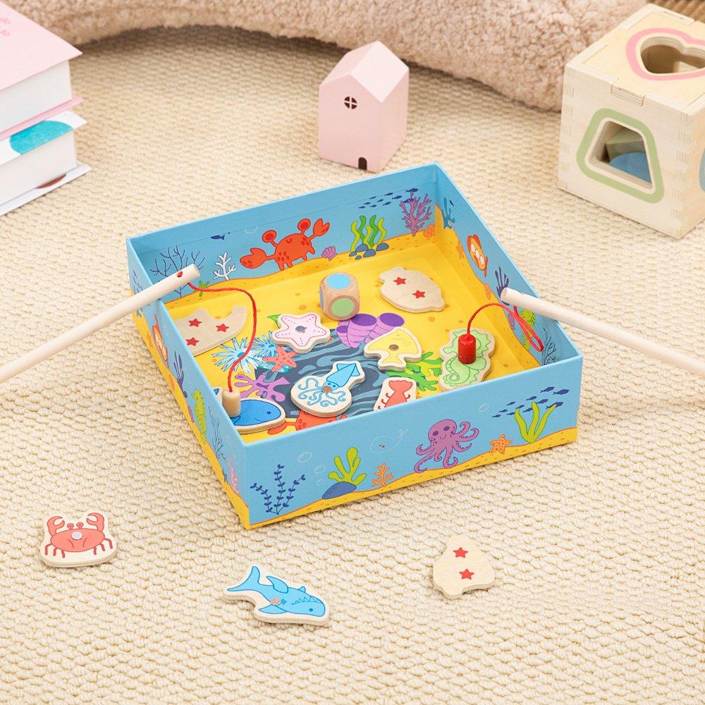 Blue - Tooky Toy - Wooden Fishing Game - 2