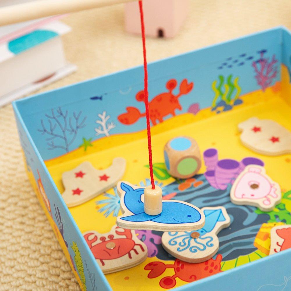 Blue - Tooky Toy - Wooden Fishing Game - 3