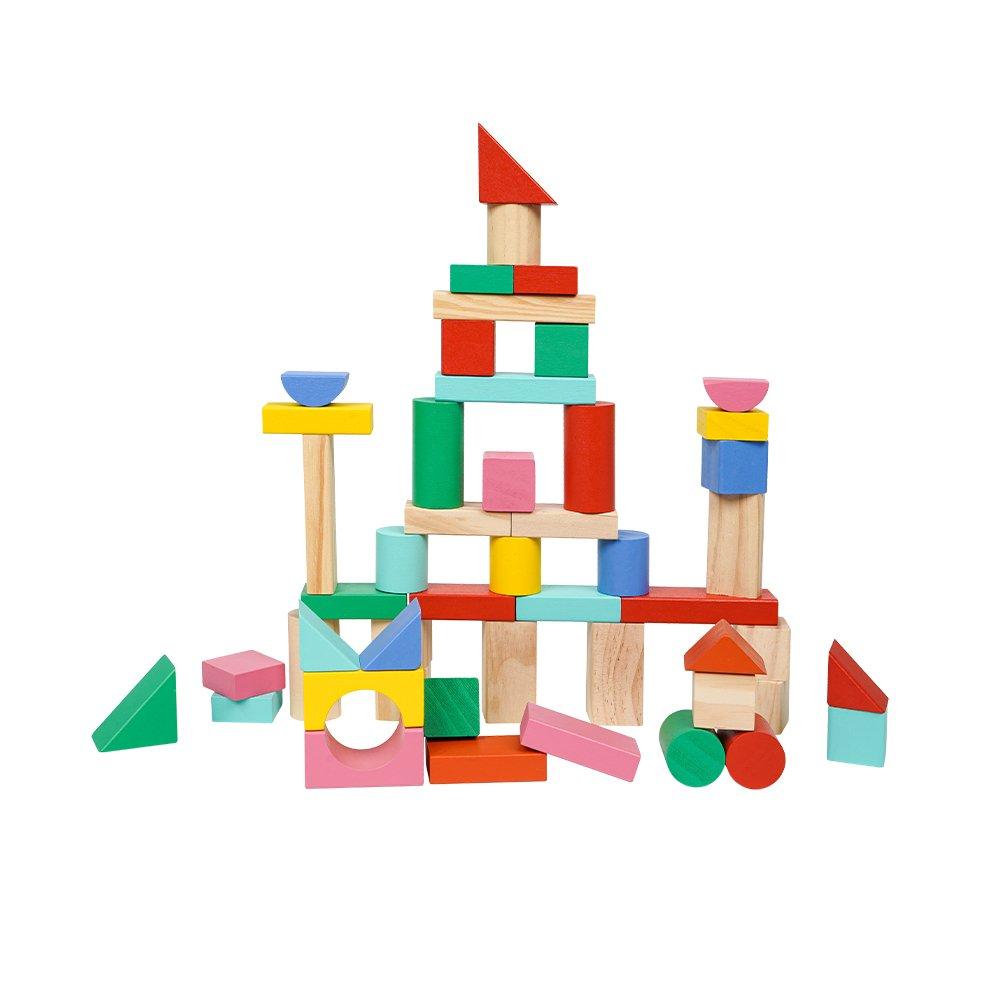 Mehrfarbig - Tooky Toy - 80 Piece Block Set - 1