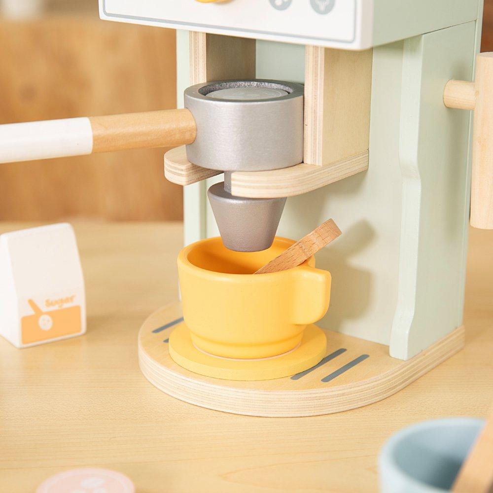 Natural - Tooky Toy - Wooden Coffee Machine Set - 4
