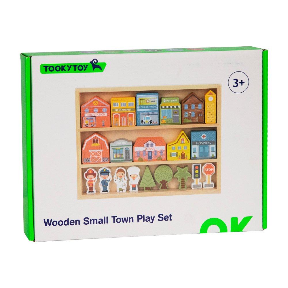 Multi - Tooky Toy - Wooden Town Playset - 5