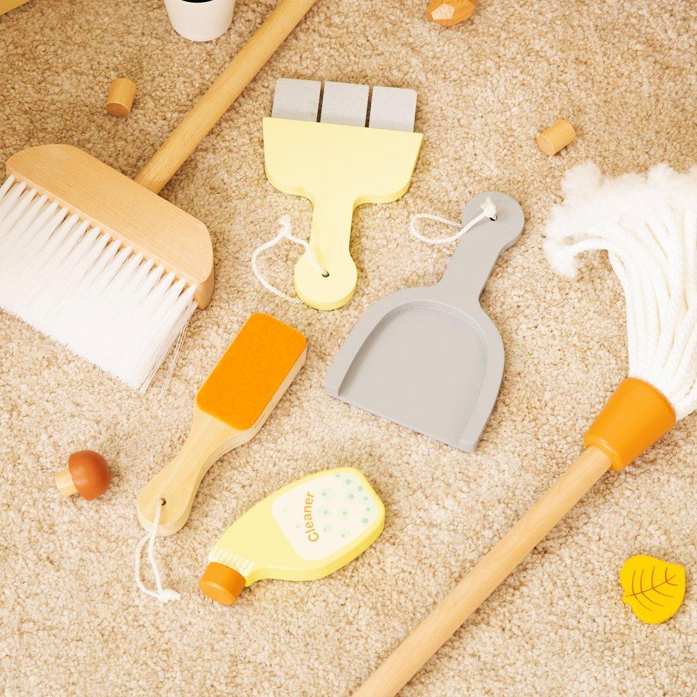 Natural - Tooky Toy - Wooden Cleaning Trolley - 3