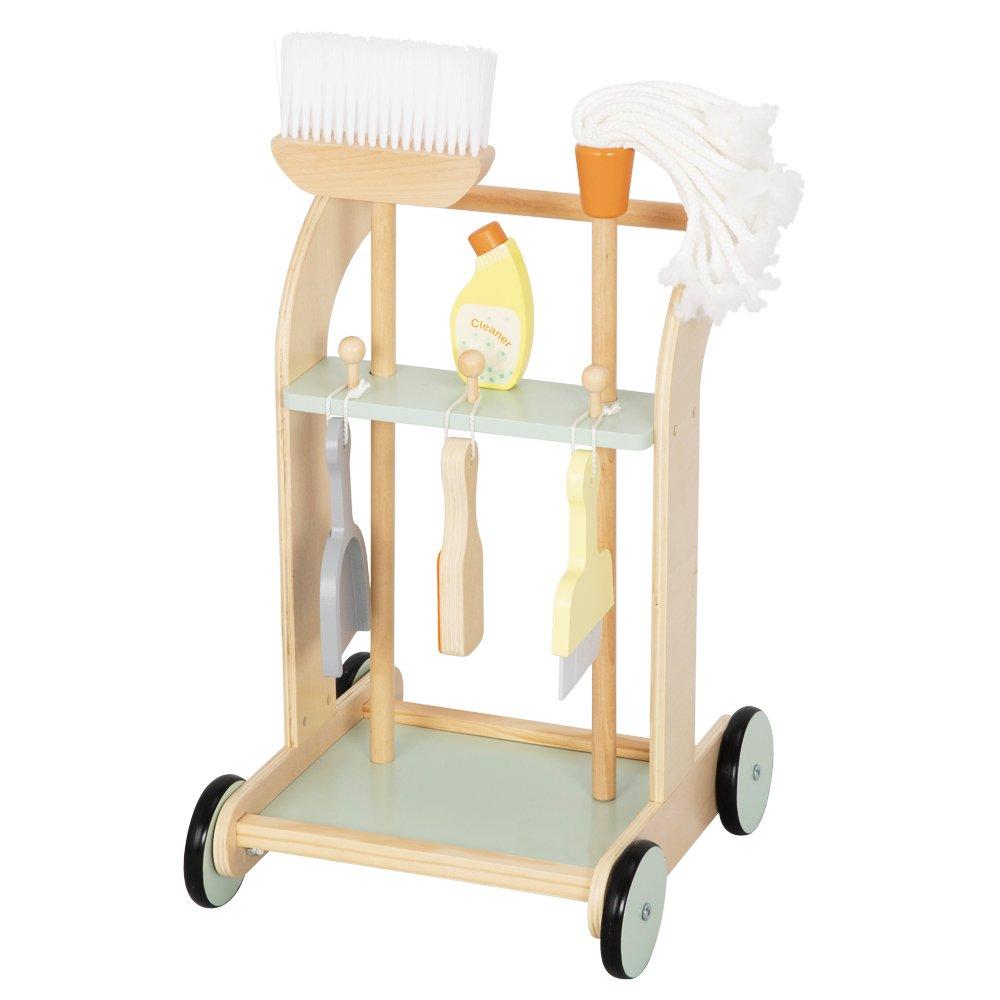 Natural - Tooky Toy - Wooden Cleaning Trolley - 4