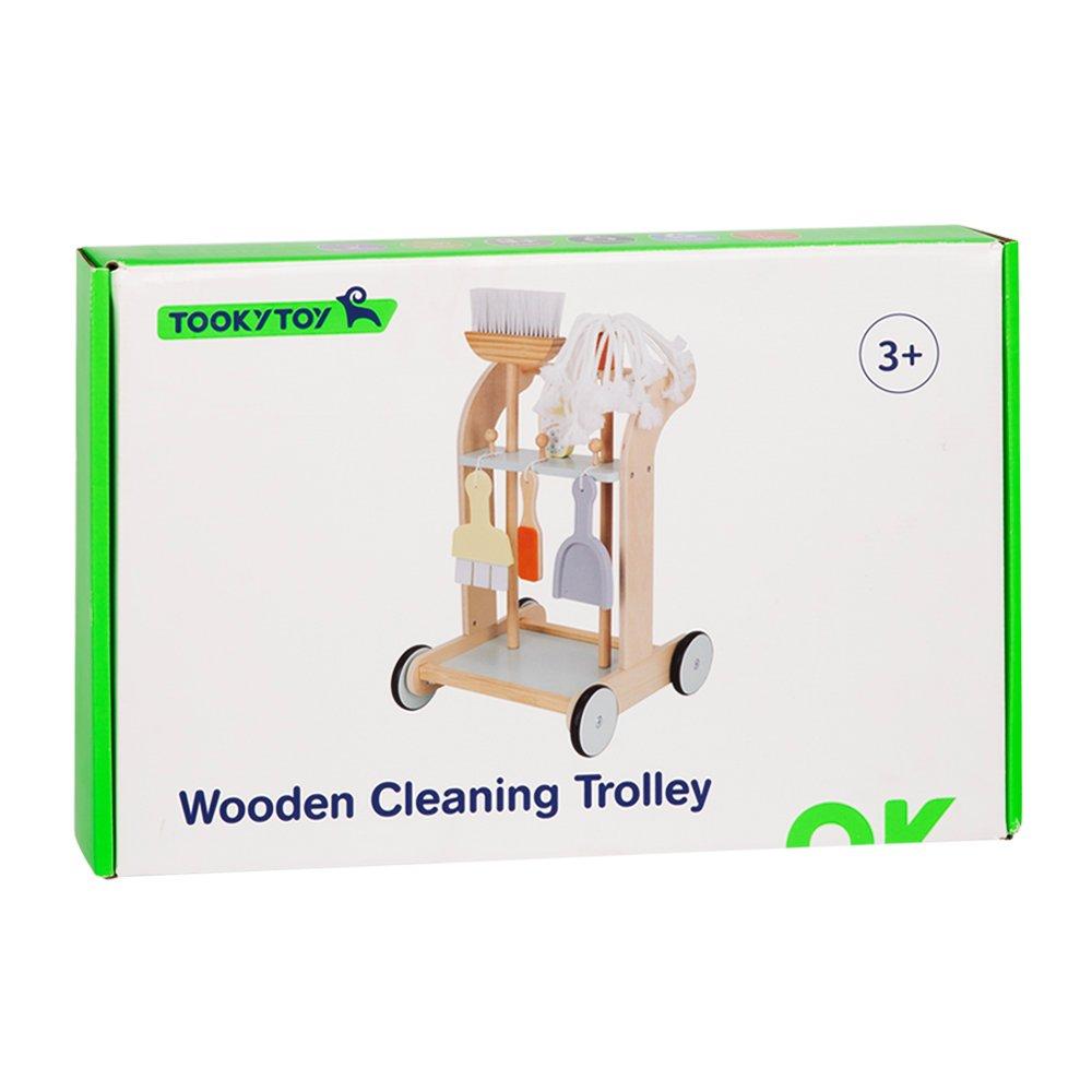 Natural - Tooky Toy - Wooden Cleaning Trolley - 5