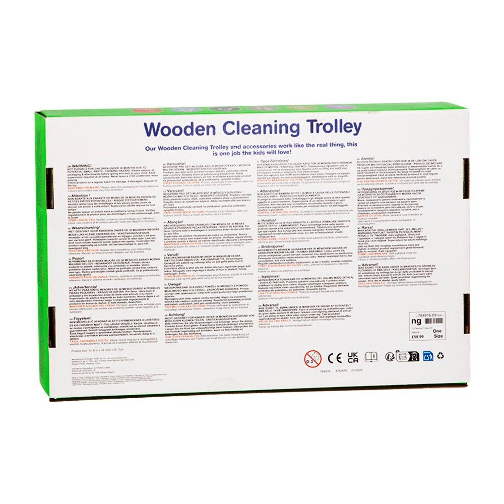Natural - Tooky Toy - Wooden Cleaning Trolley - 6