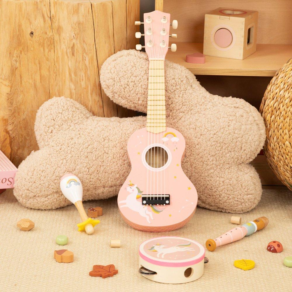 Tooky Toy  Infant Wooden Unicorn Musical Instrument Set - Pink