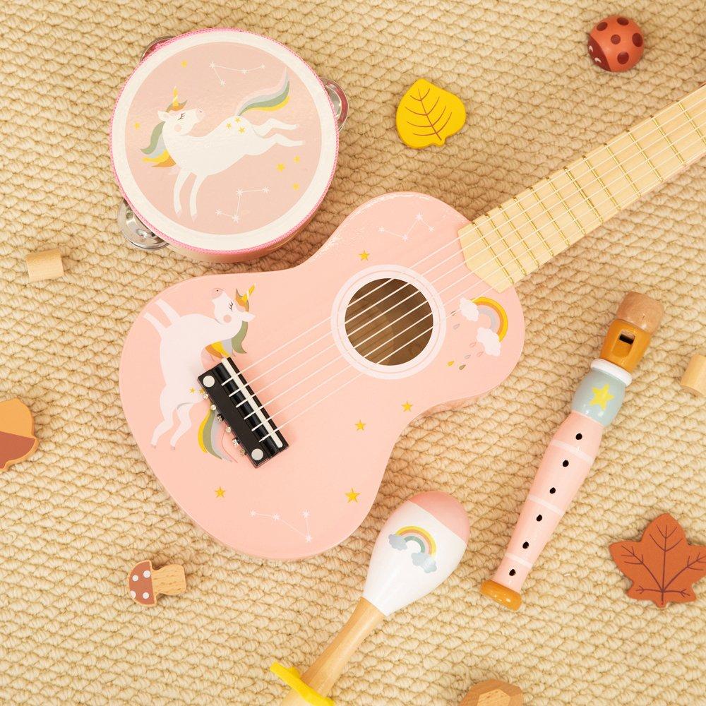 Pink - Tooky Toy - Wooden Unicorn Musical Instrument Set - 3