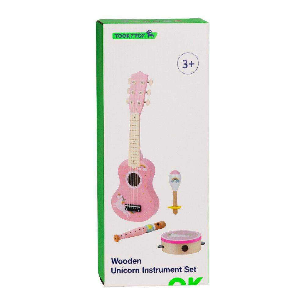 Pink - Tooky Toy - Wooden Unicorn Musical Instrument Set - 5