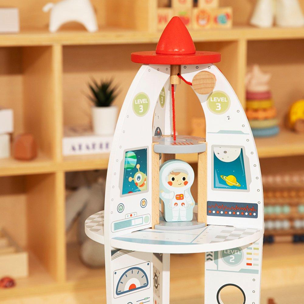 Mehrfarbig - Tooky Toy - Wooden Rocket Playset - 2