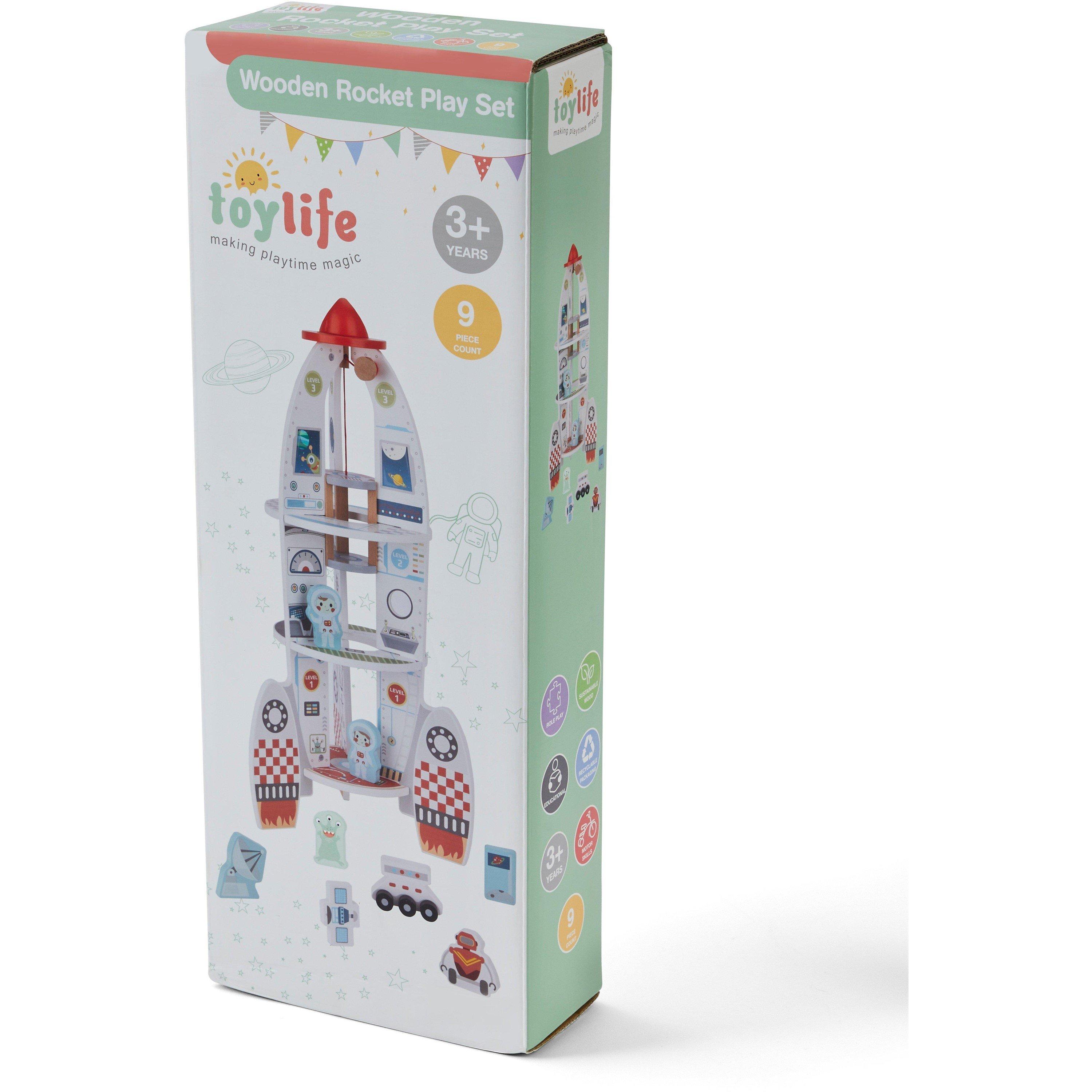 Mehrfarbig - Tooky Toy - Wooden Rocket Playset - 5