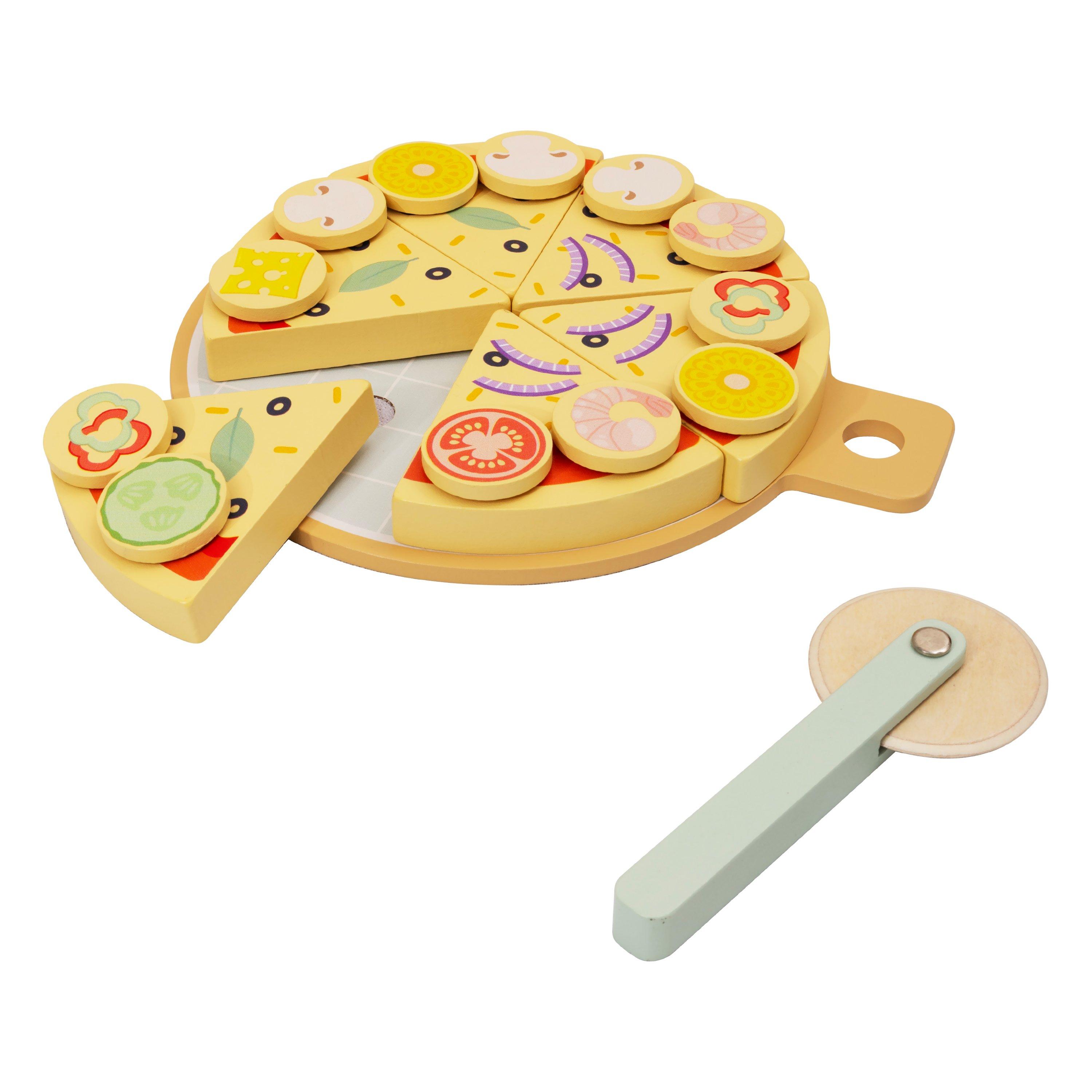 Tooky Toy  Infant Wooden Pizza And Toppings - 
