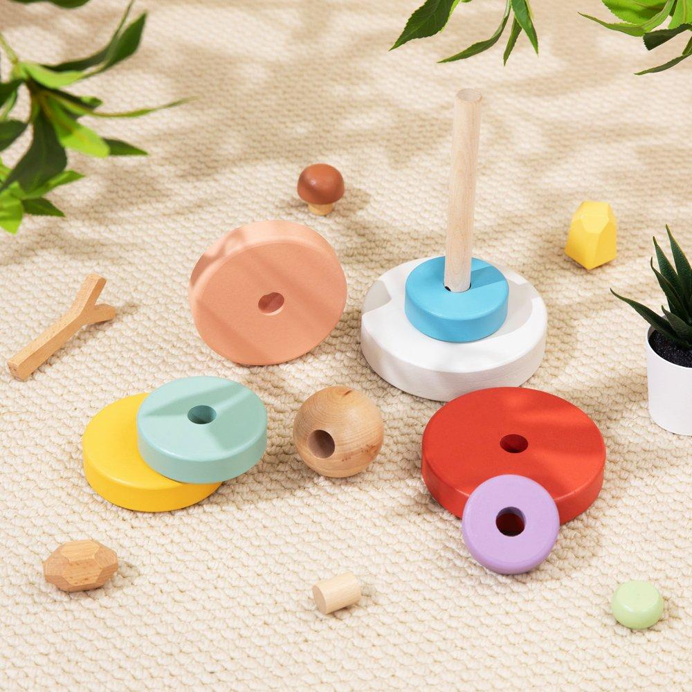 Multi - Tooky Toy - Wooden Rainbow Stacker - 2