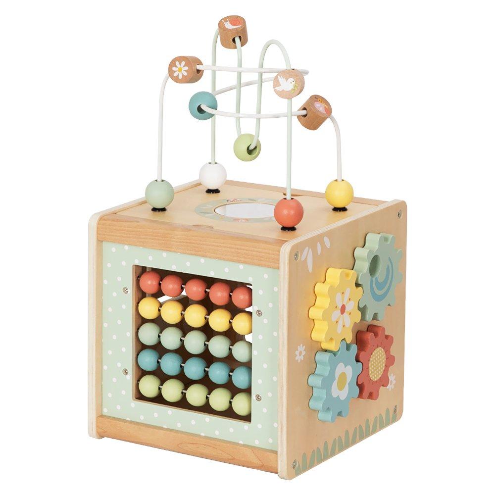 Tooky Toy  Infant Wooden Baby Activity Cube - 