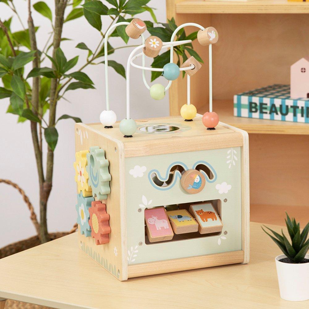 Multi - Tooky Toy - Wooden Baby Activity Cube - 3