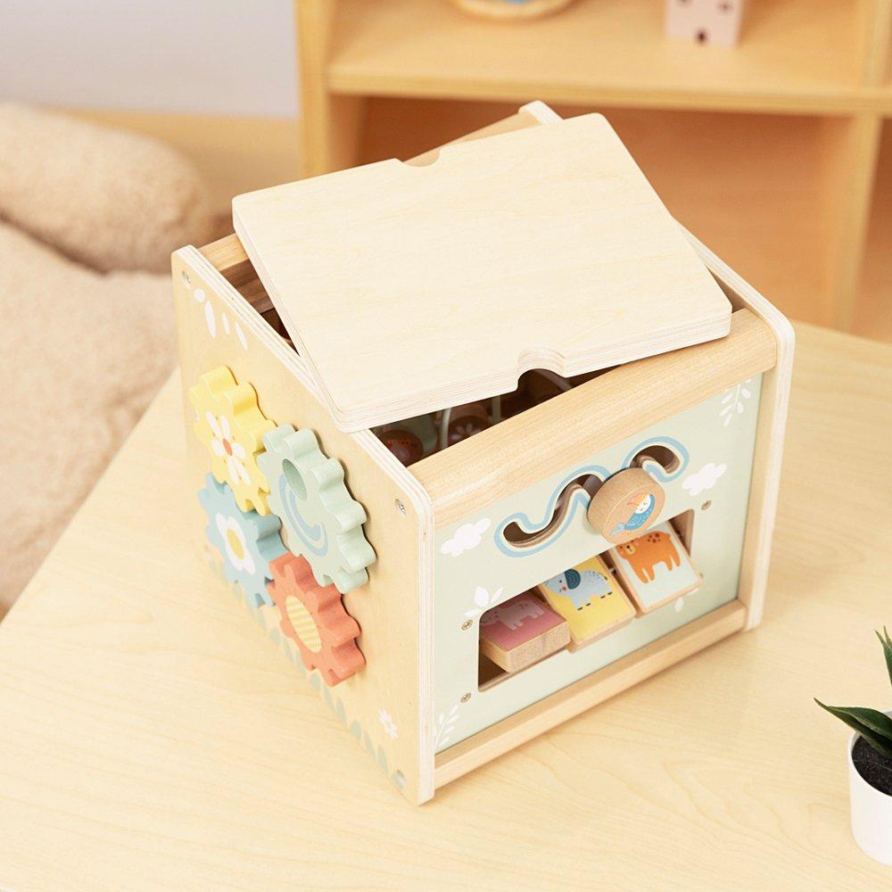 Multi - Tooky Toy - Wooden Baby Activity Cube - 4