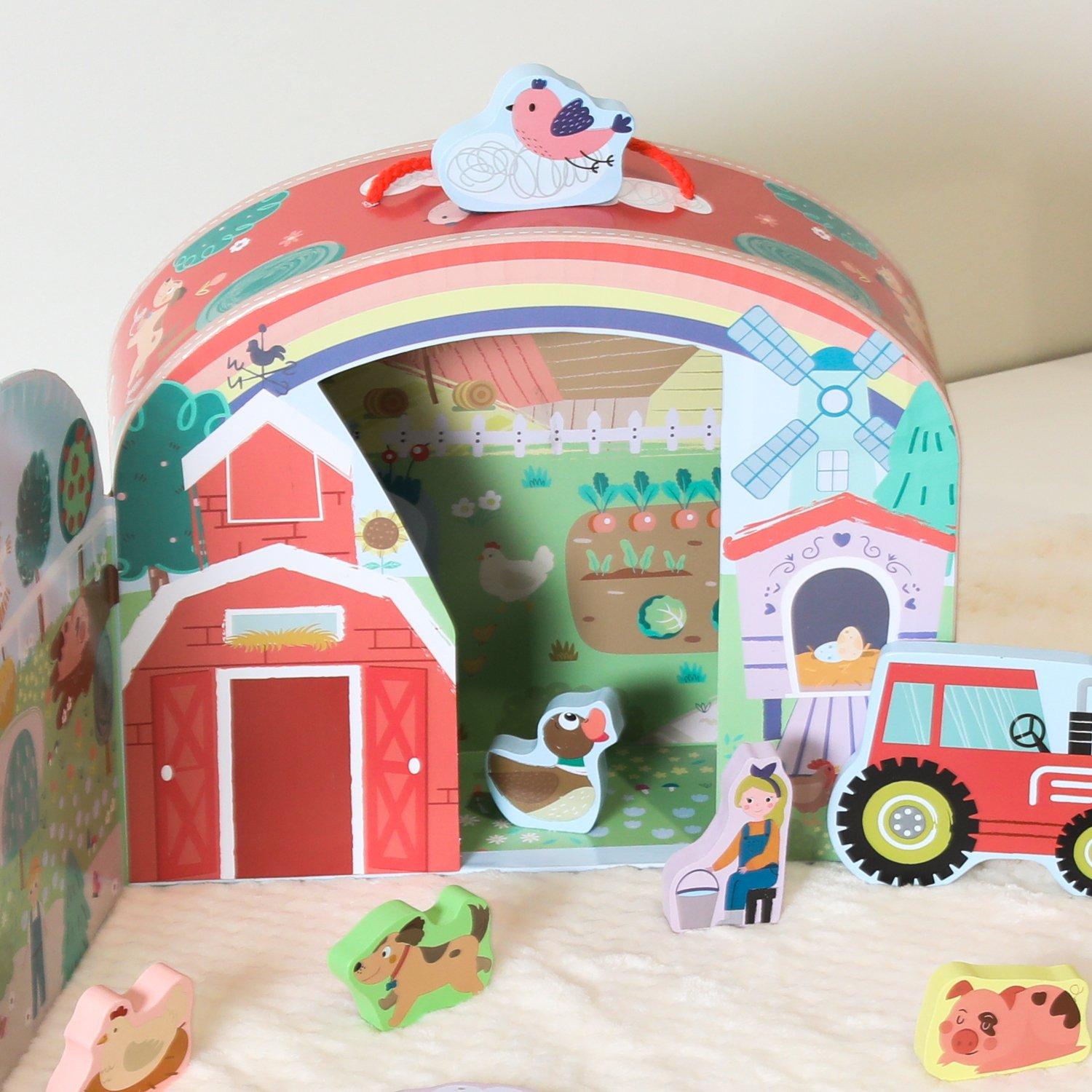 Multi - Tooky Toy - Wooden Carry Along Farm - 3
